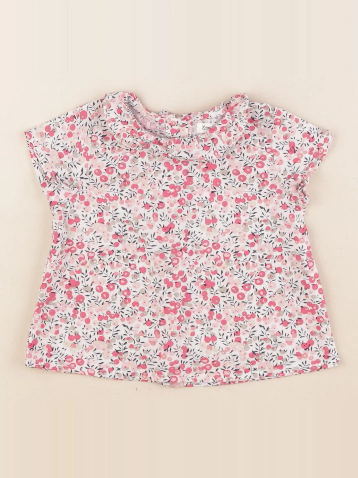 Eden & Victor - blouse blanc, rose - 6 mois