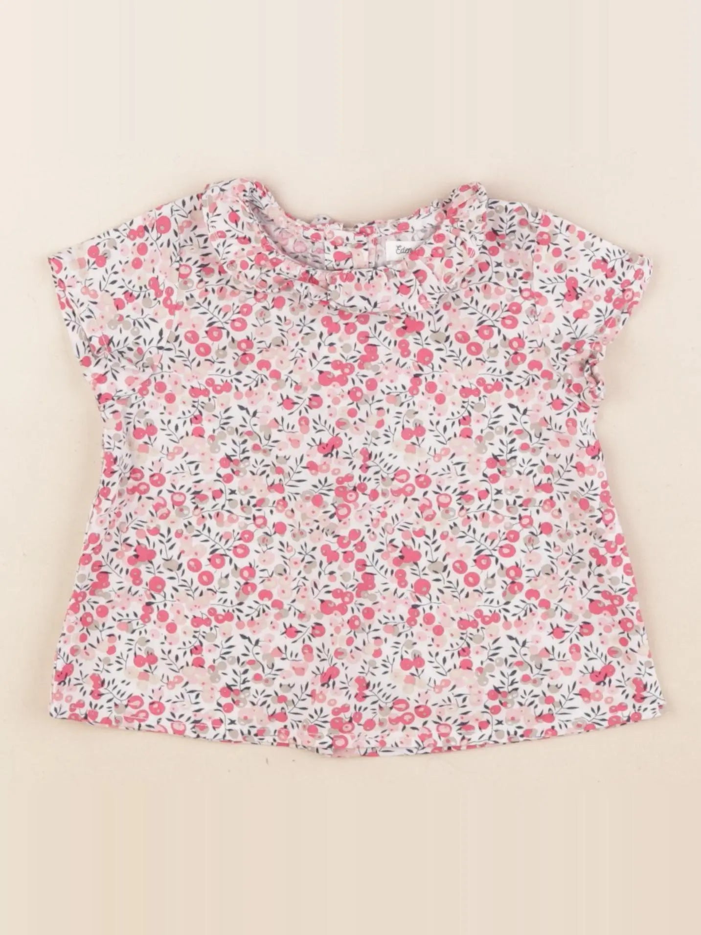 Eden & Victor - blouse blanc, rose - 6 mois