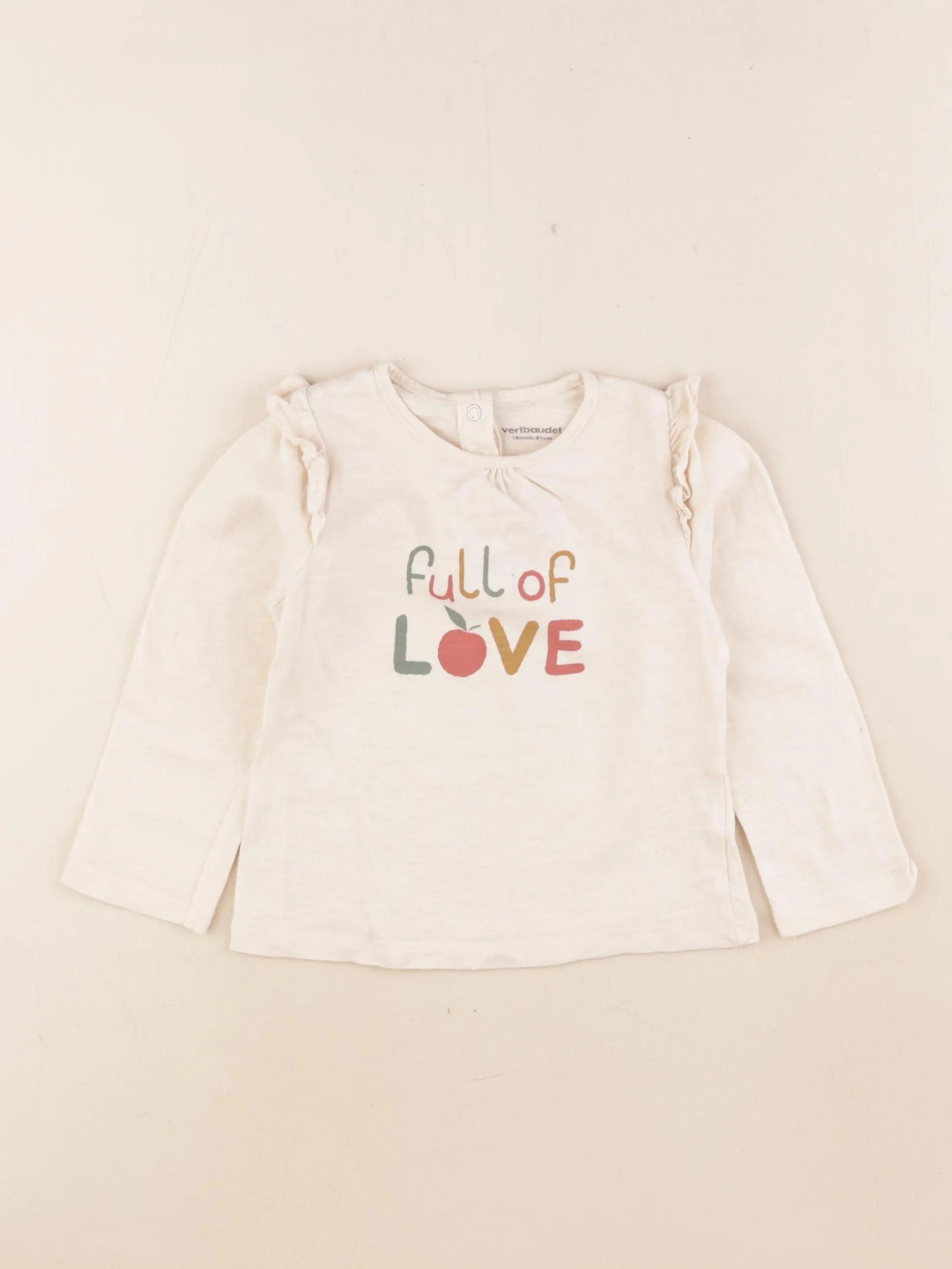 Vertbaudet - tee-shirt beige - 18 mois