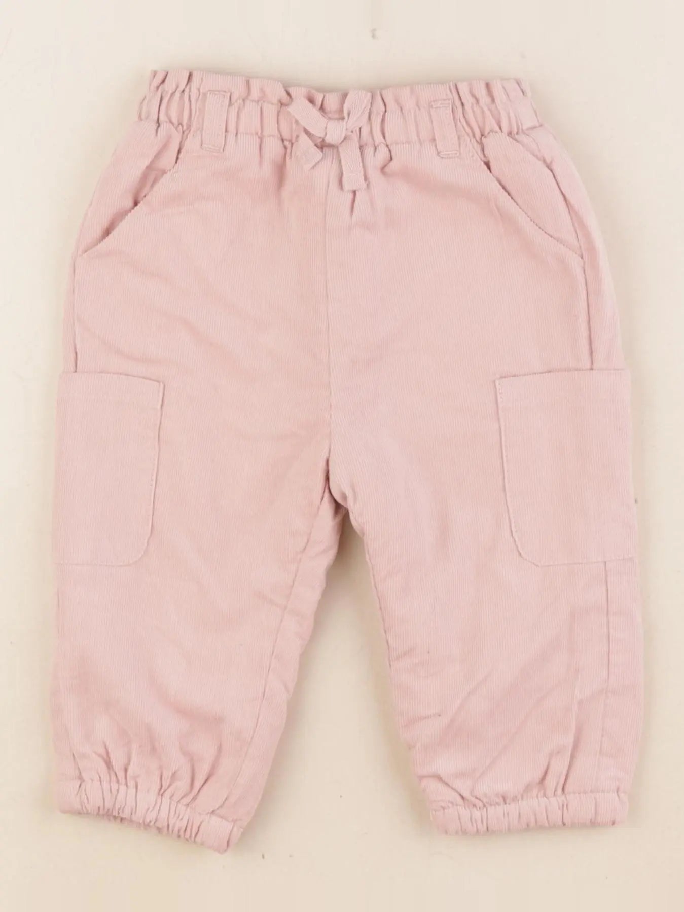 Vertbaudet - pantalon doublé rose - 12 mois