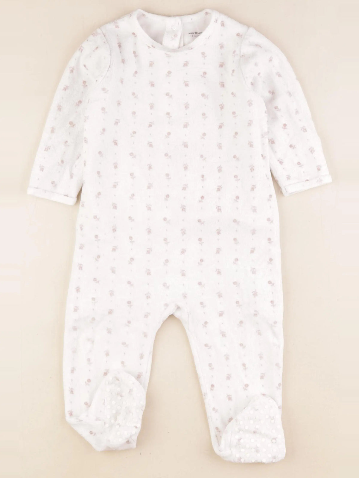 Vertbaudet - pyjama velours blanc - 18 mois