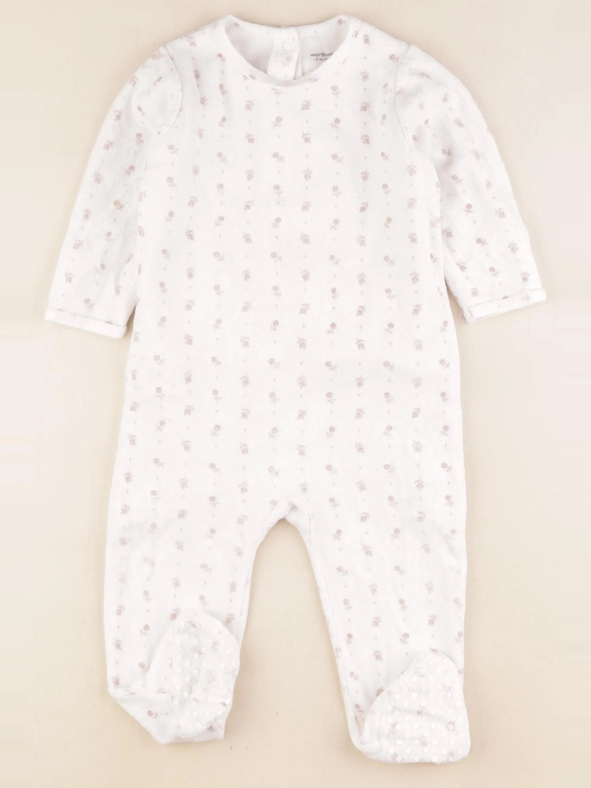 Vertbaudet - pyjama velours blanc - 18 mois