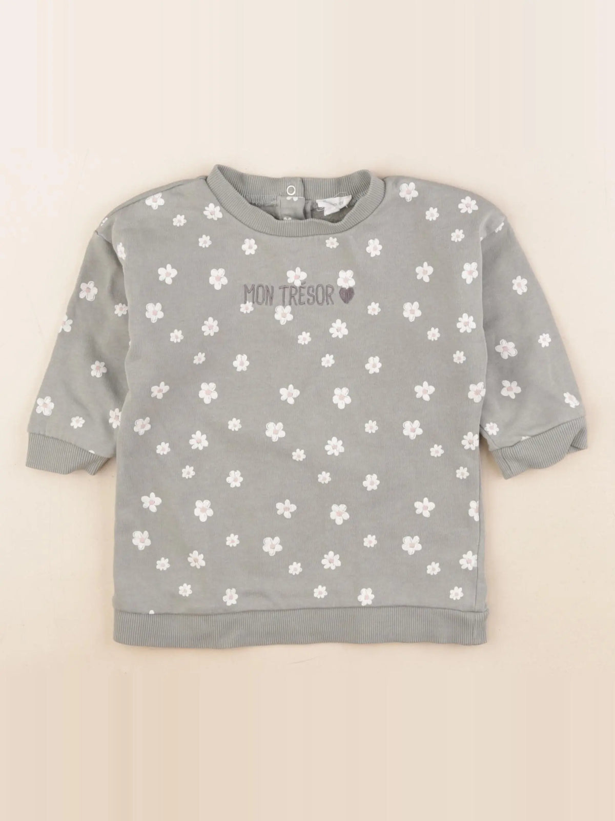 Vertbaudet - sweat vert - 18 mois