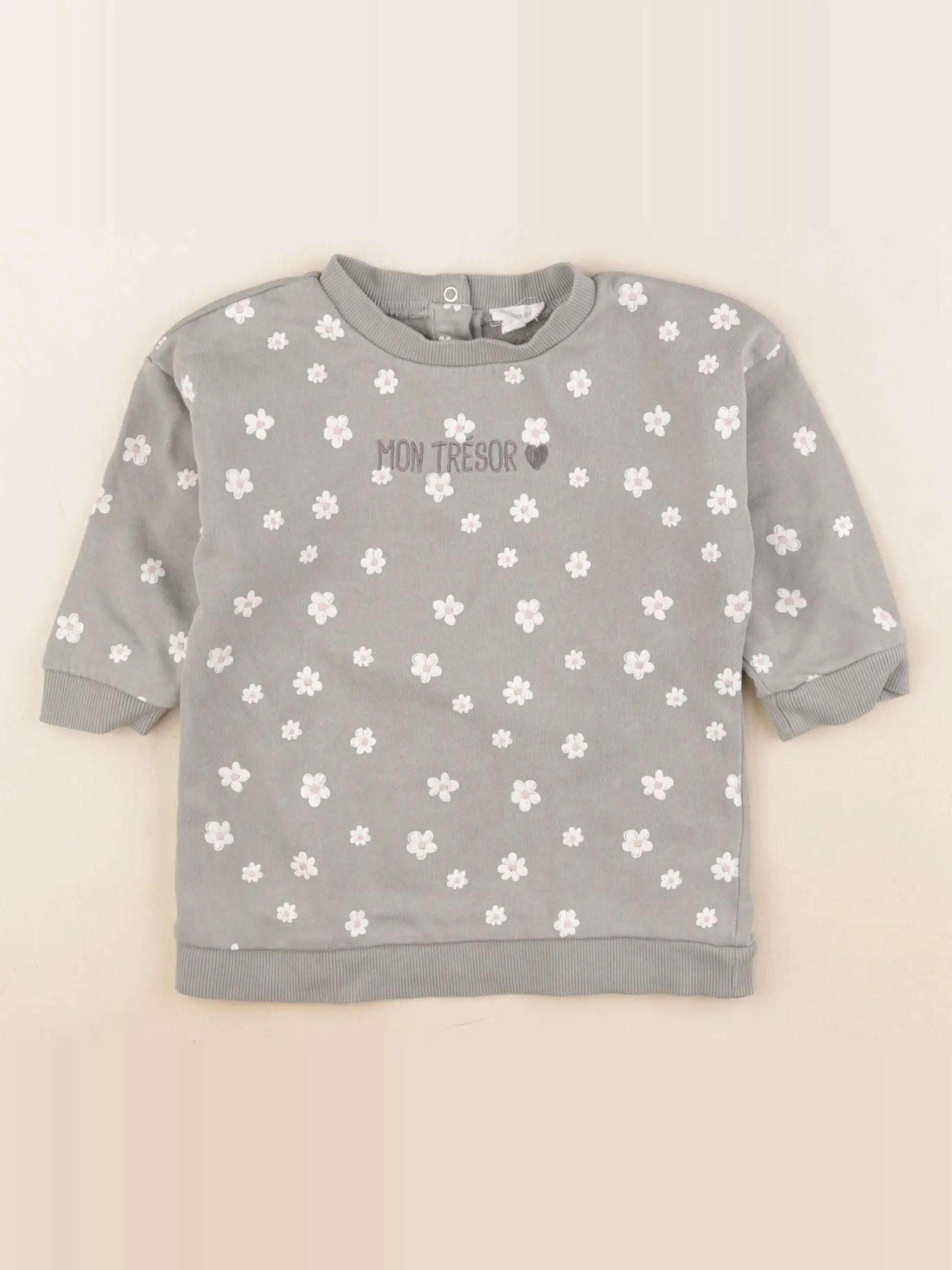 Vertbaudet - sweat vert - 18 mois