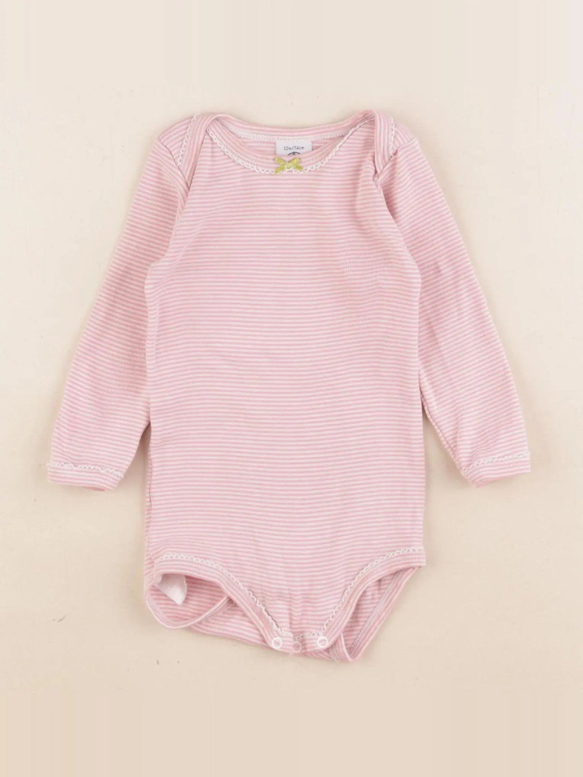 Petit Bateau - body rose - 12 mois