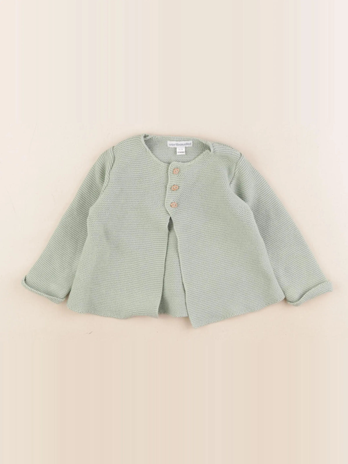 Vertbaudet - gilet vert - 12 mois