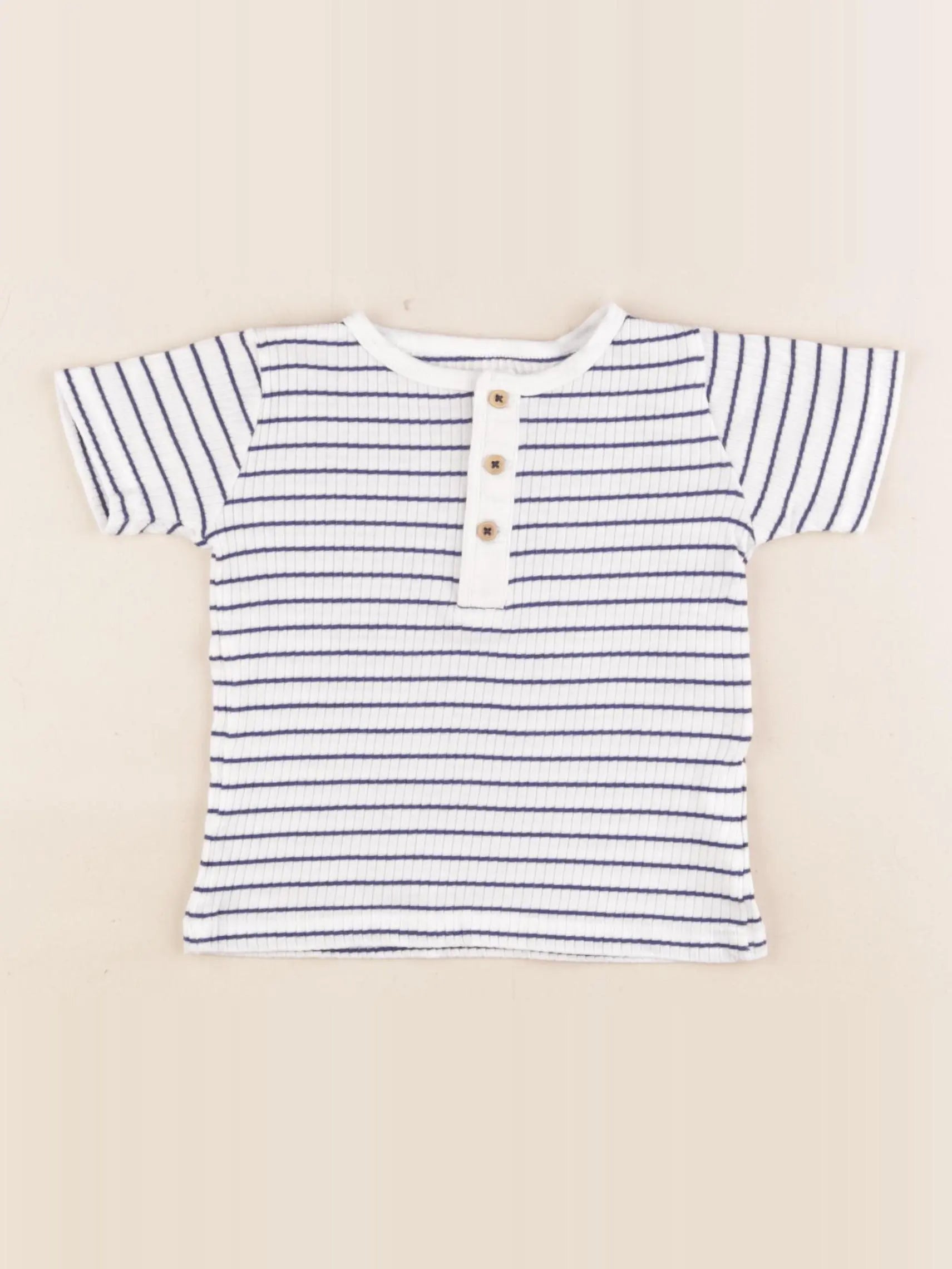 Boutchou - tee-shirt blanc, bleu - 1 an