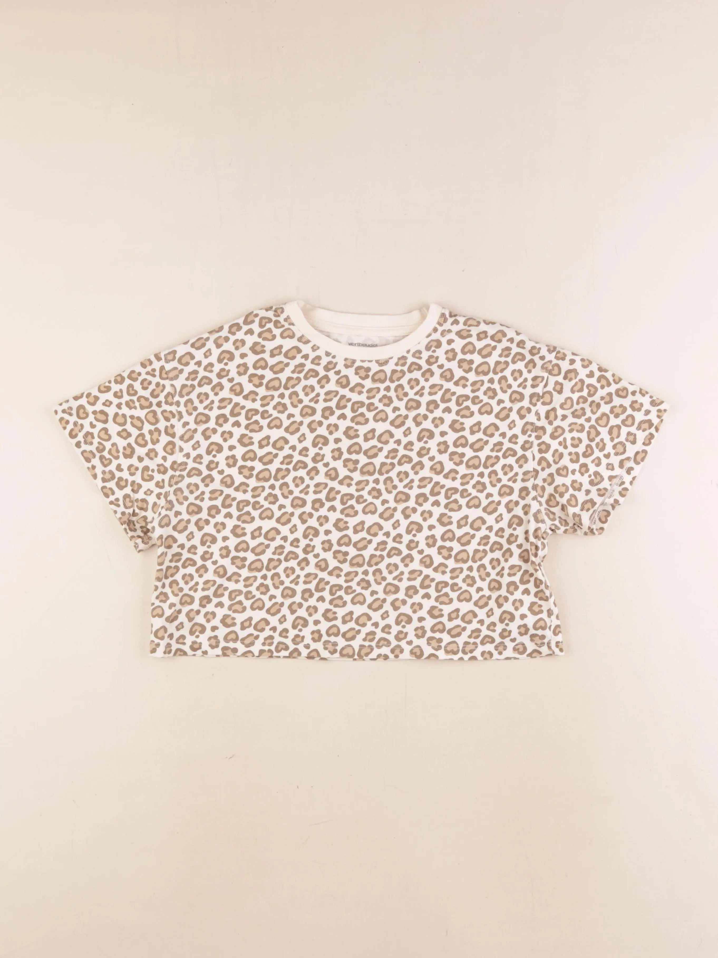 Vertbaudet - tee-shirt court beige - 6 ans