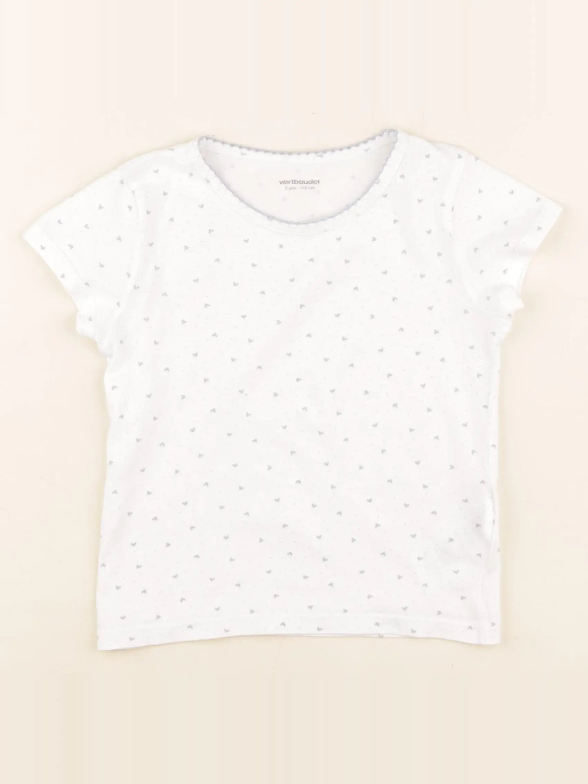 Vertbaudet - maillot de corps blanc, bleu - 5 ans