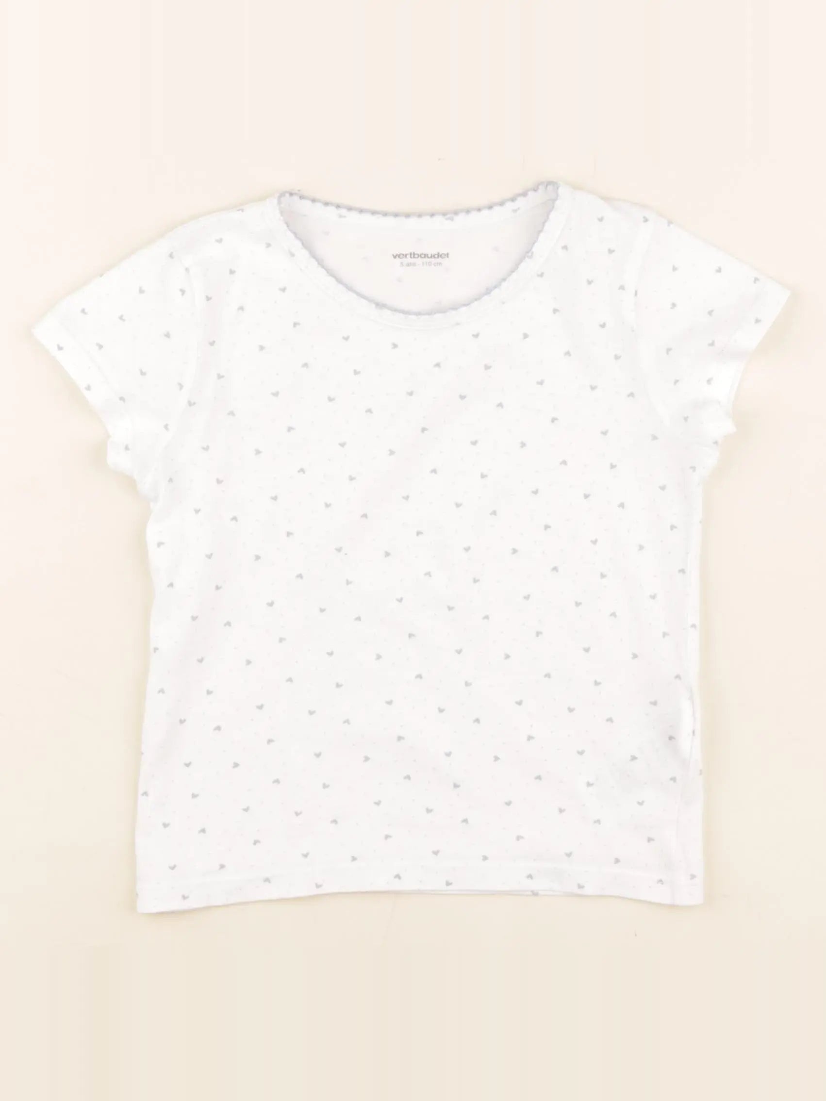 Vertbaudet - maillot de corps blanc, bleu - 5 ans