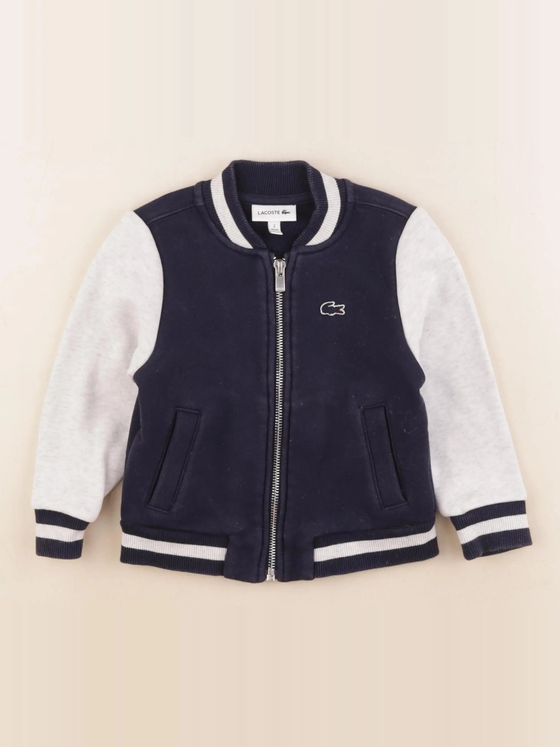 Lacoste - sweat bleu, gris - 2 ans