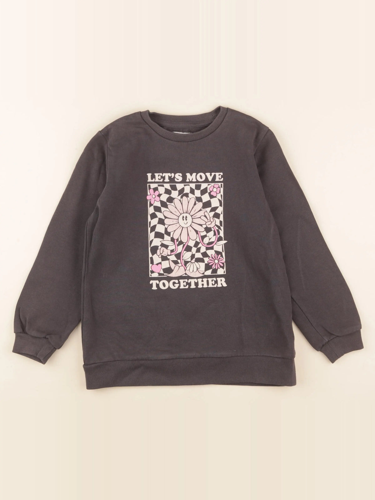 Vertbaudet - sweat taupe - 8 ans
