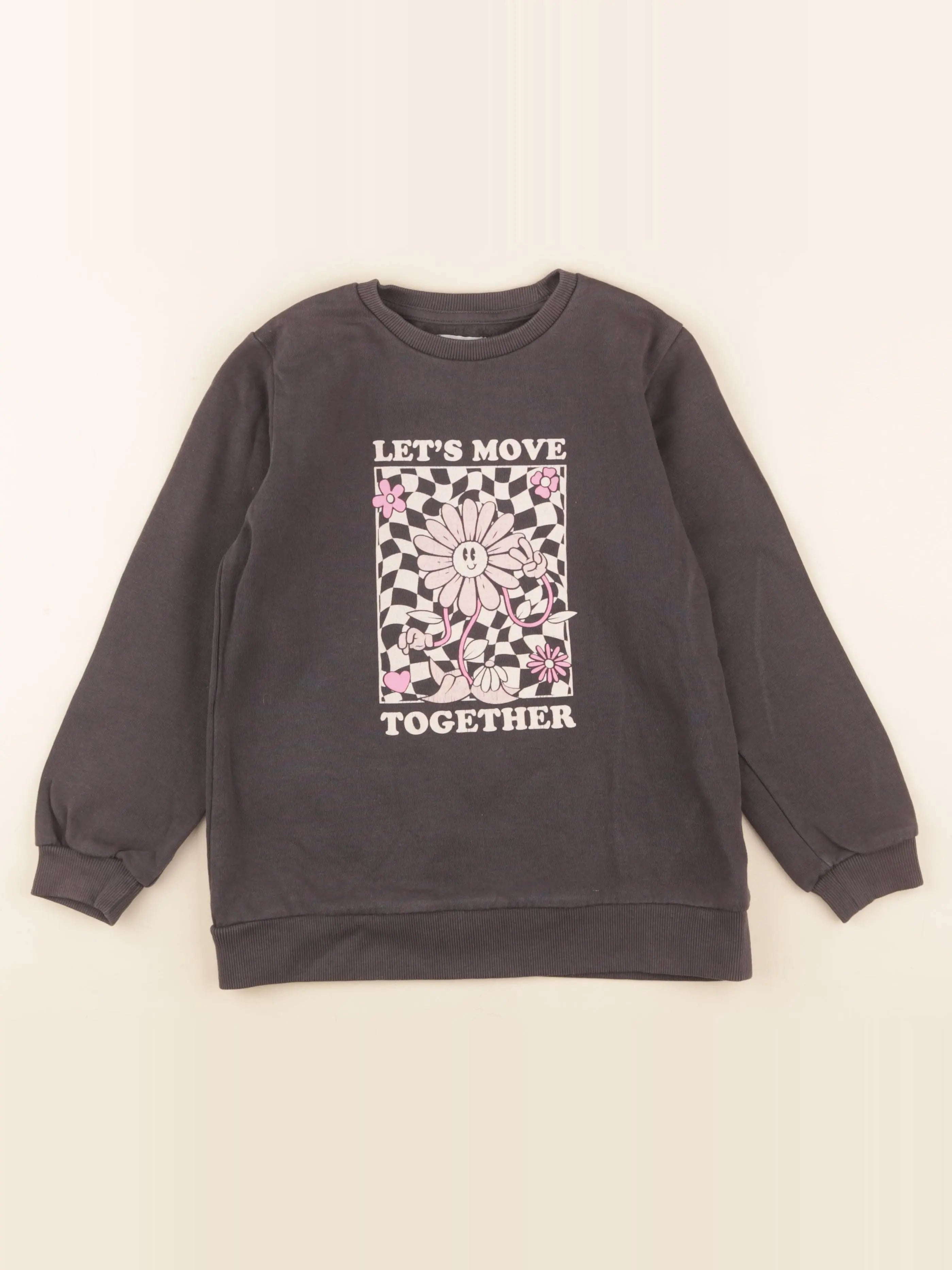 Vertbaudet - sweat taupe - 8 ans