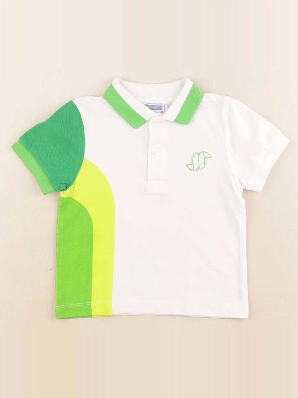 Jacadi - polo blanc, vert - 24 mois
