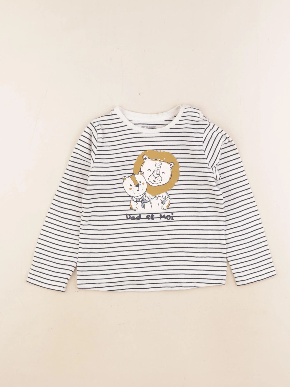 Vertbaudet - tee-shirt blanc, bleu - 36 mois