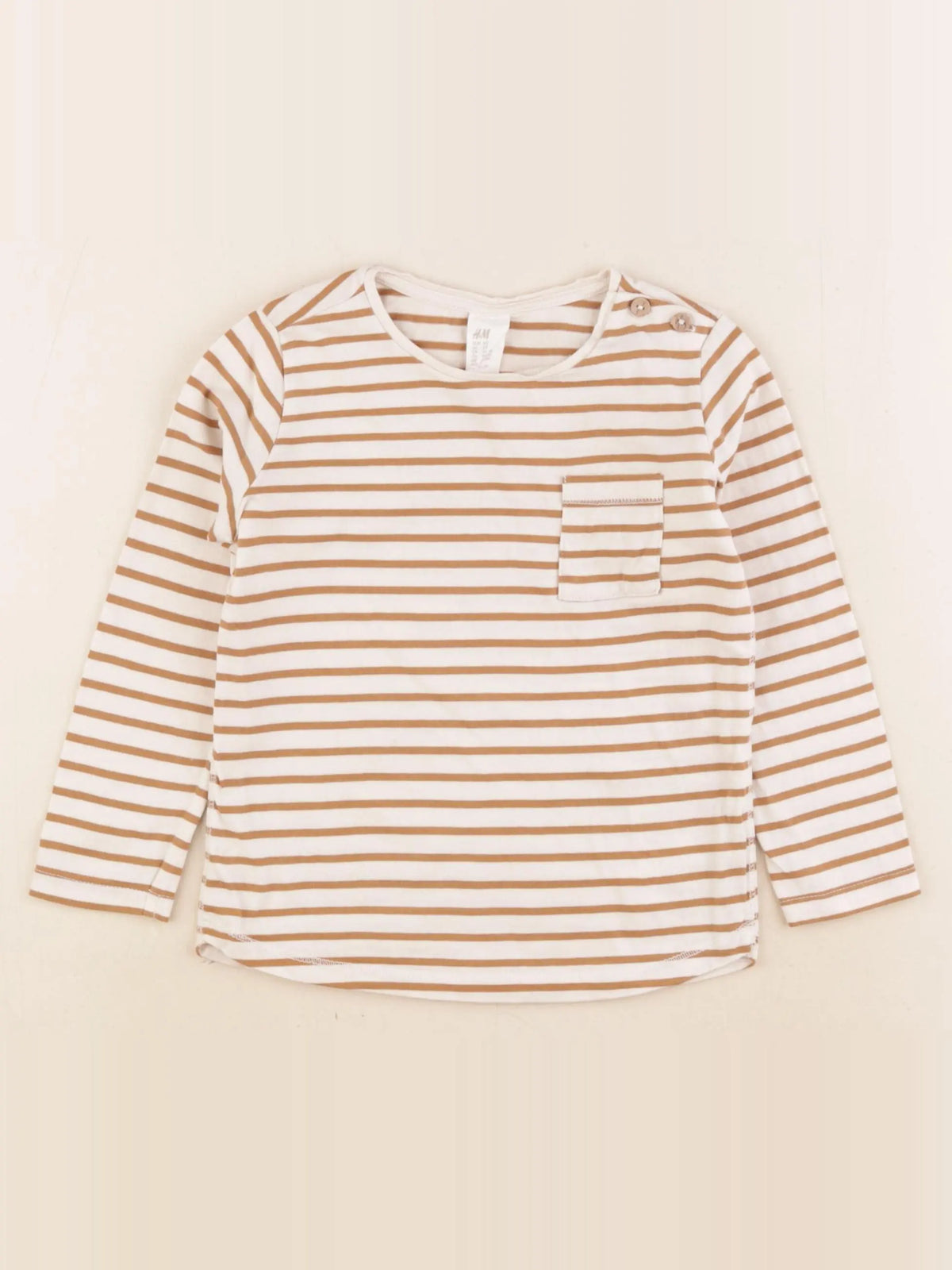 H&M - tee-shirt beige, marron - 18/24 mois
