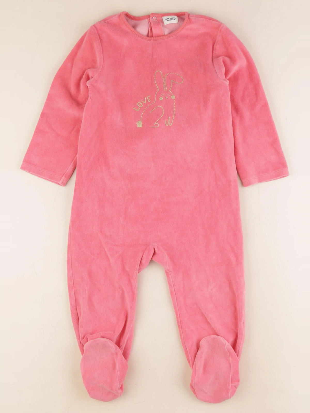 Tape à l'oeil - pyjama velours rose - 36 mois