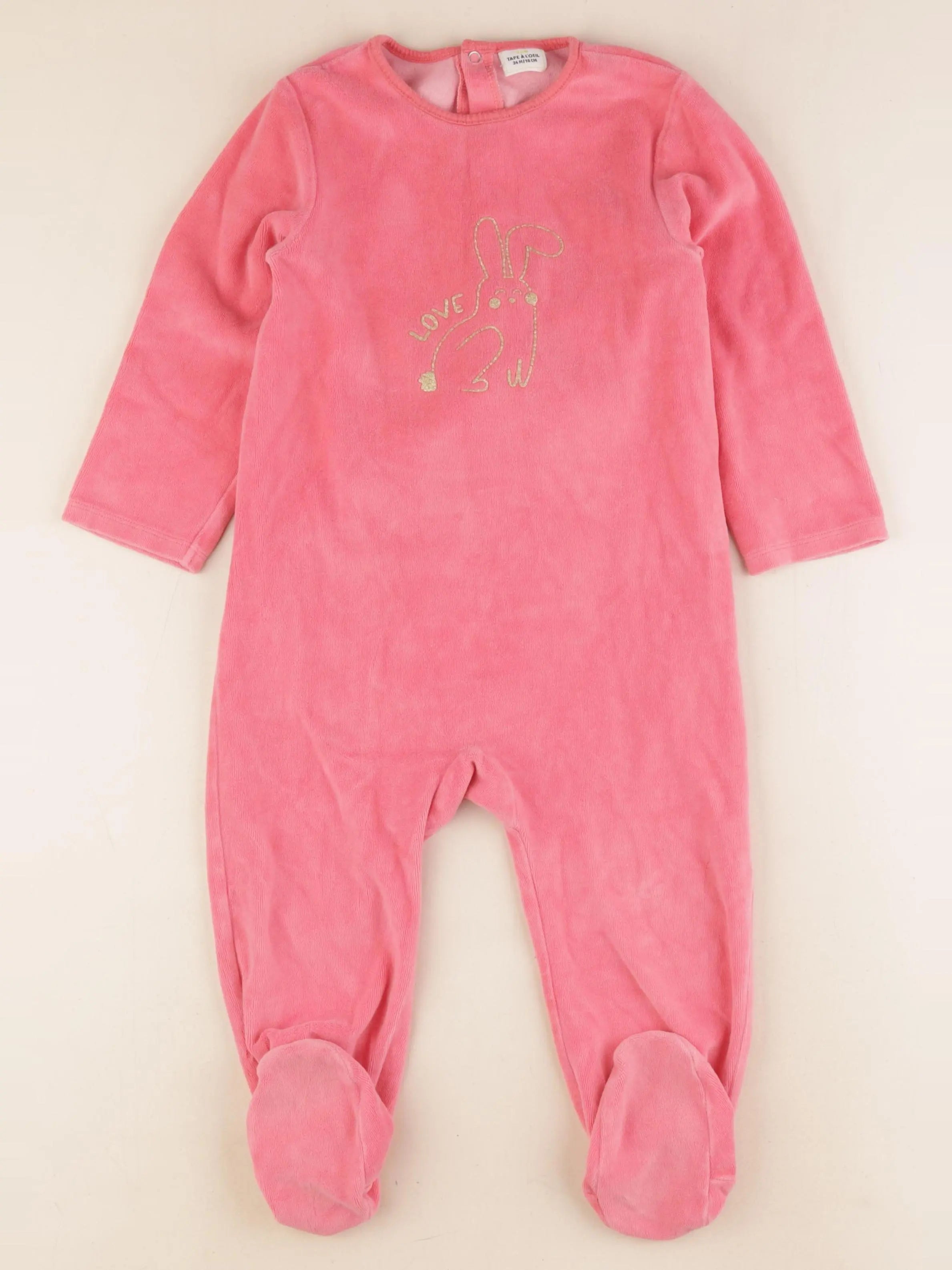 Tape à l'oeil - pyjama velours rose - 36 mois