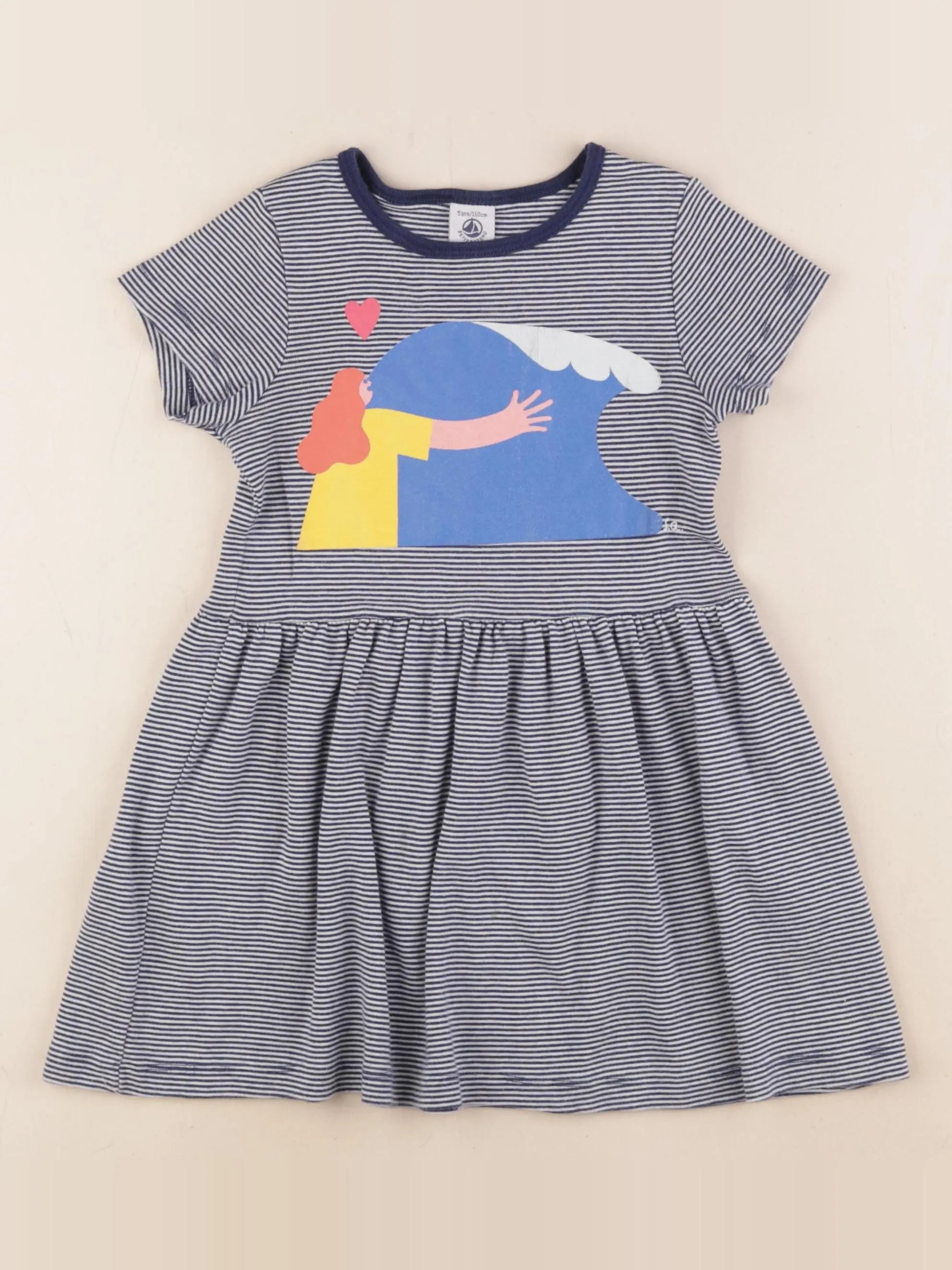 Petit Bateau - robe bleu - 5 ans