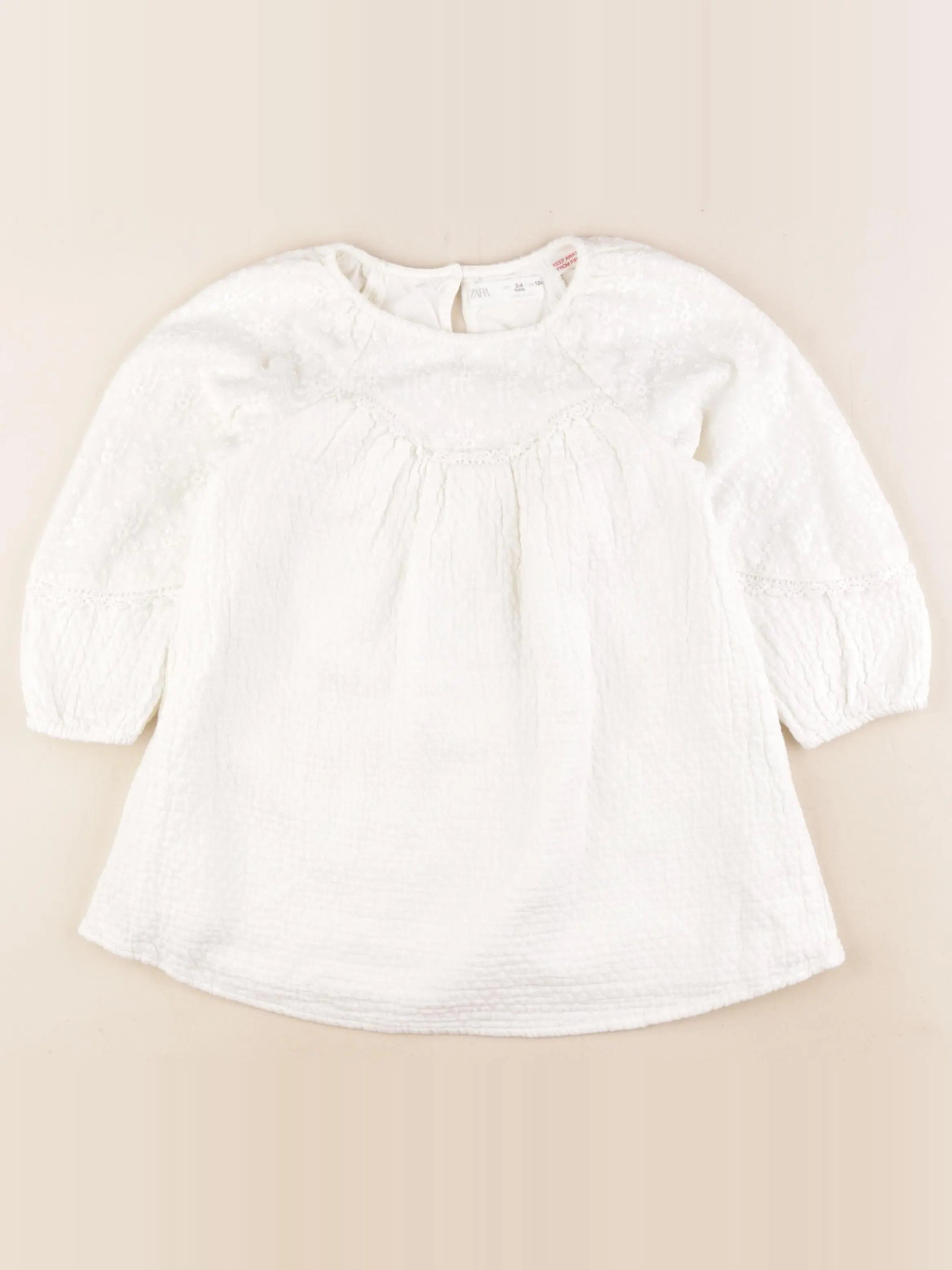 Zara - robe blanc - 3/4 ans