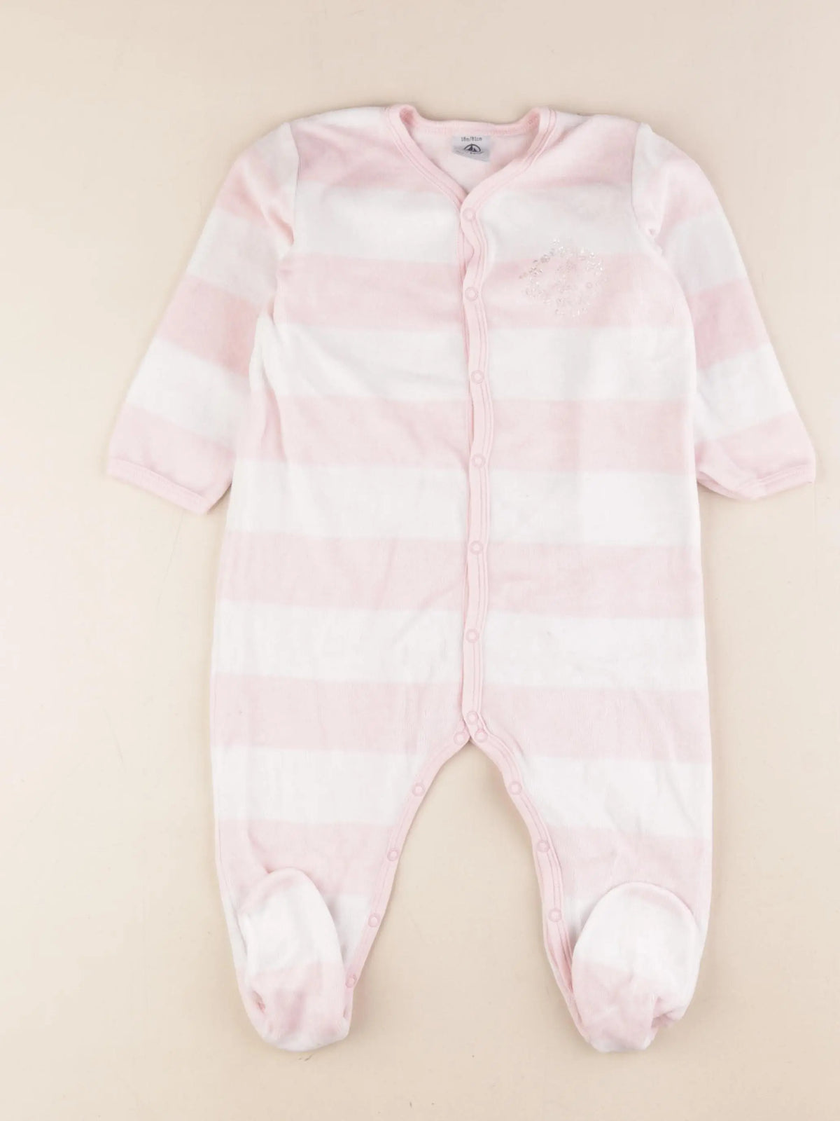 Petit Bateau - pyjama velours rose - 18 mois