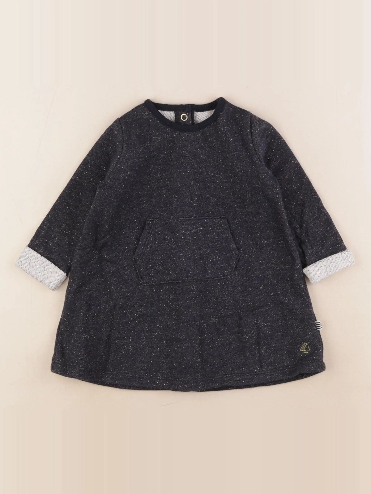 Petit Bateau - robe bleu, or - 12 mois