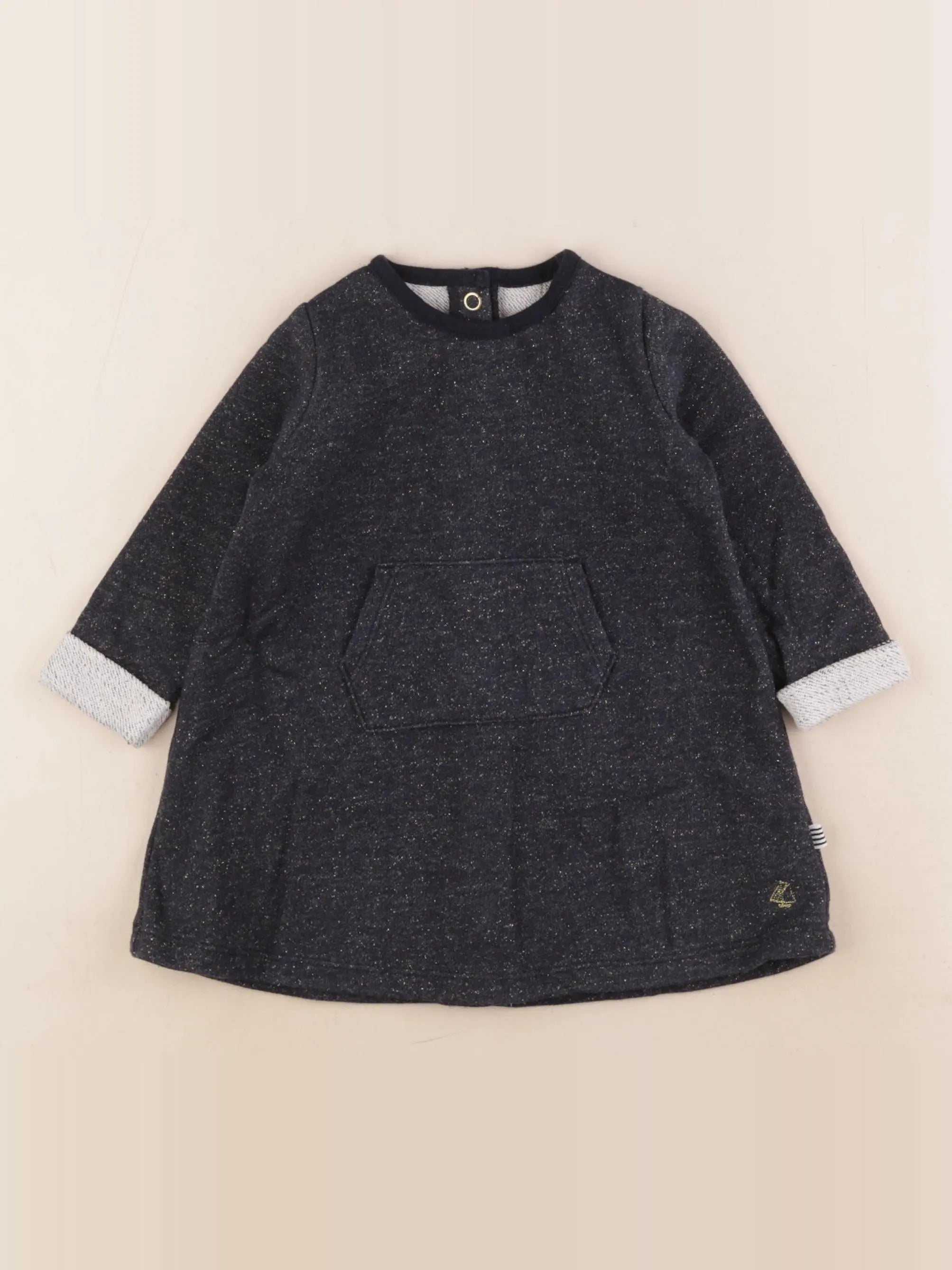 Petit Bateau - robe bleu, or - 12 mois