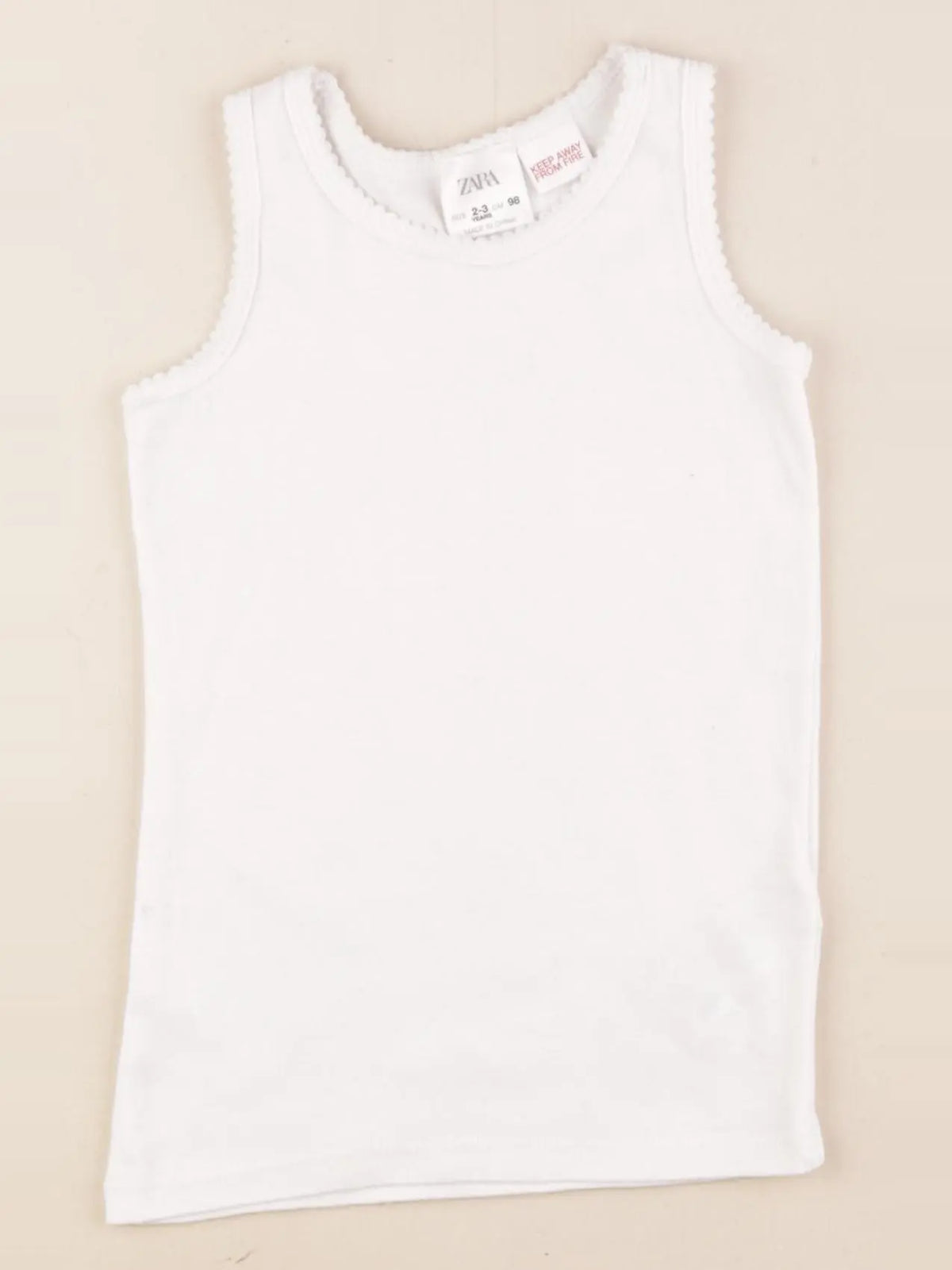 Zara - maillot de corps blanc - 2/3 ans