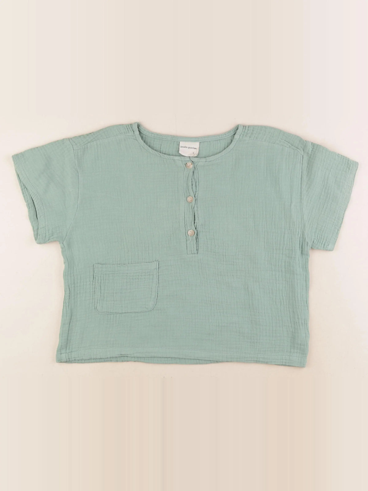 Gamin gamine - chemise vert - 4 ans
