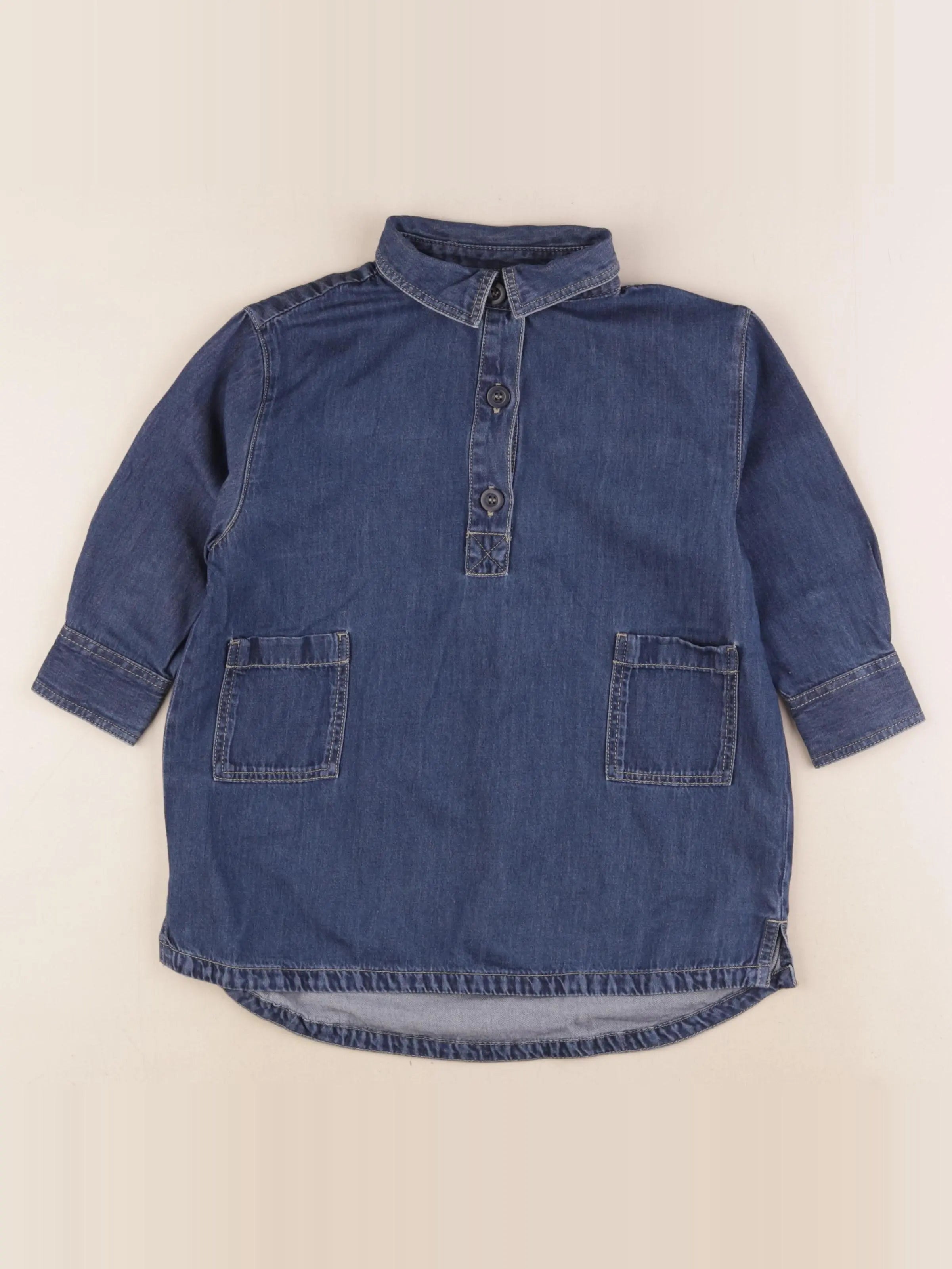 Petit Bateau - robe bleu - 4 ans