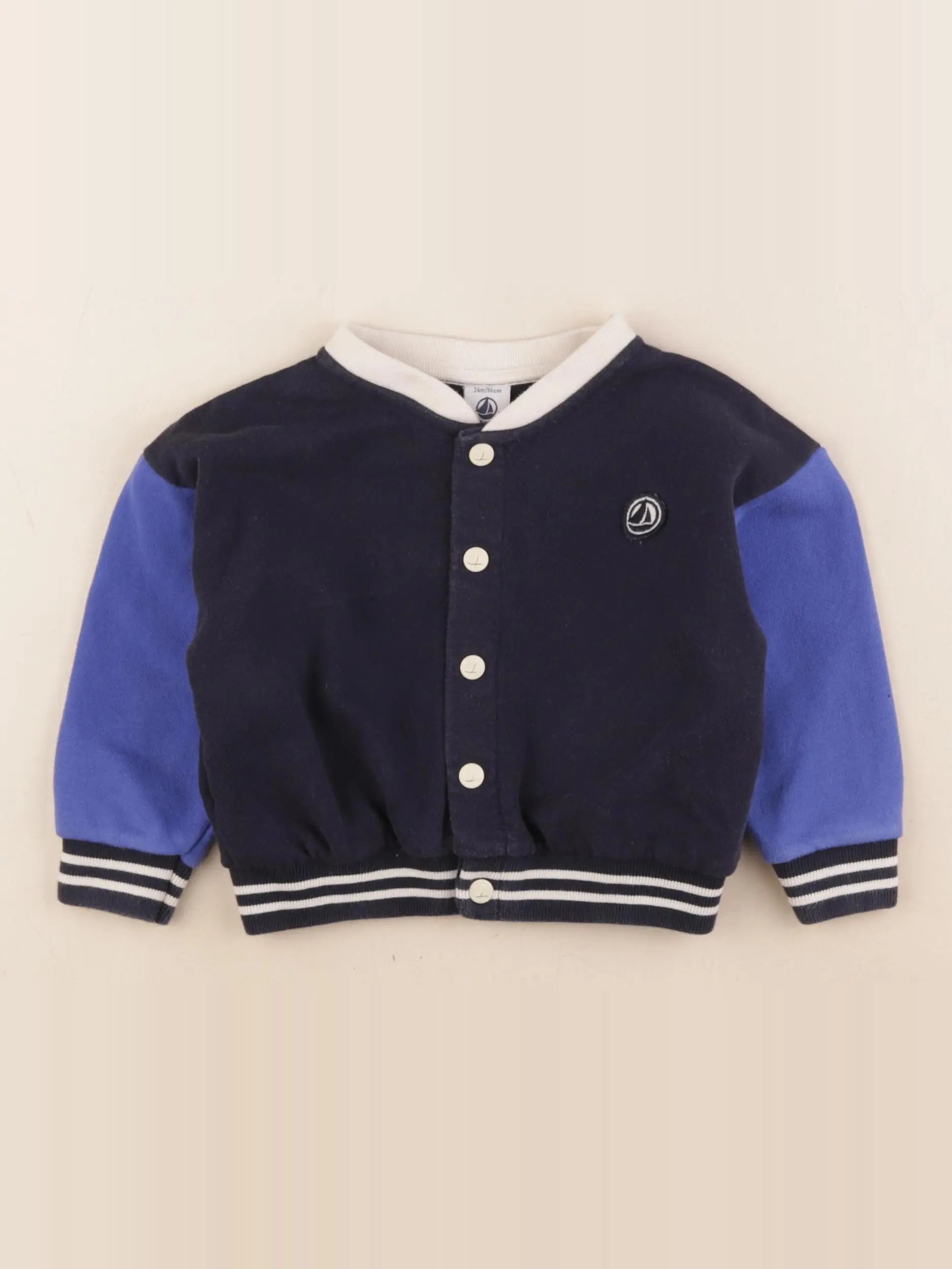 Petit Bateau - sweat bleu - 24 mois
