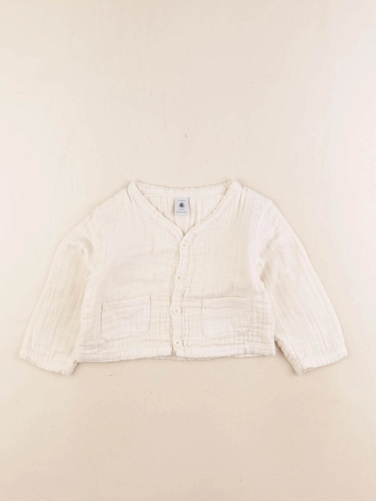Petit Bateau - gilet blanc - 24 mois