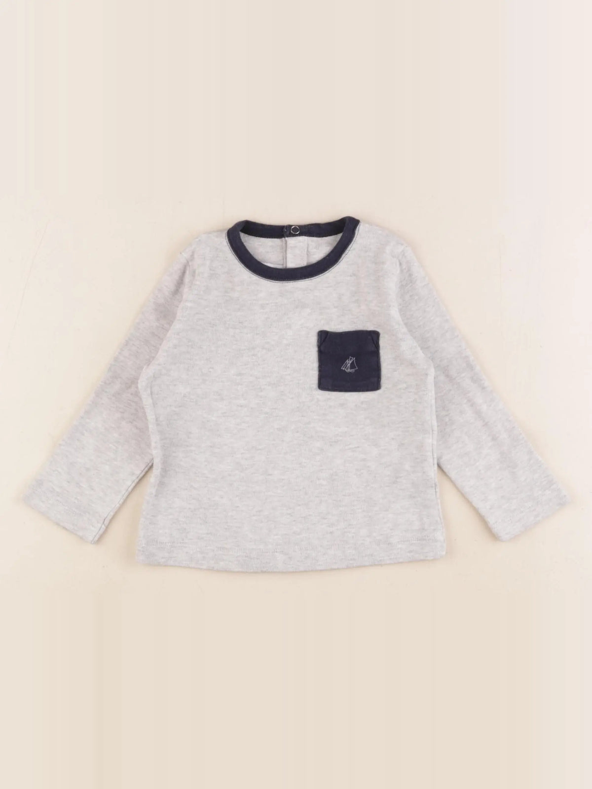 Petit Bateau - tee-shirt gris - 18 mois
