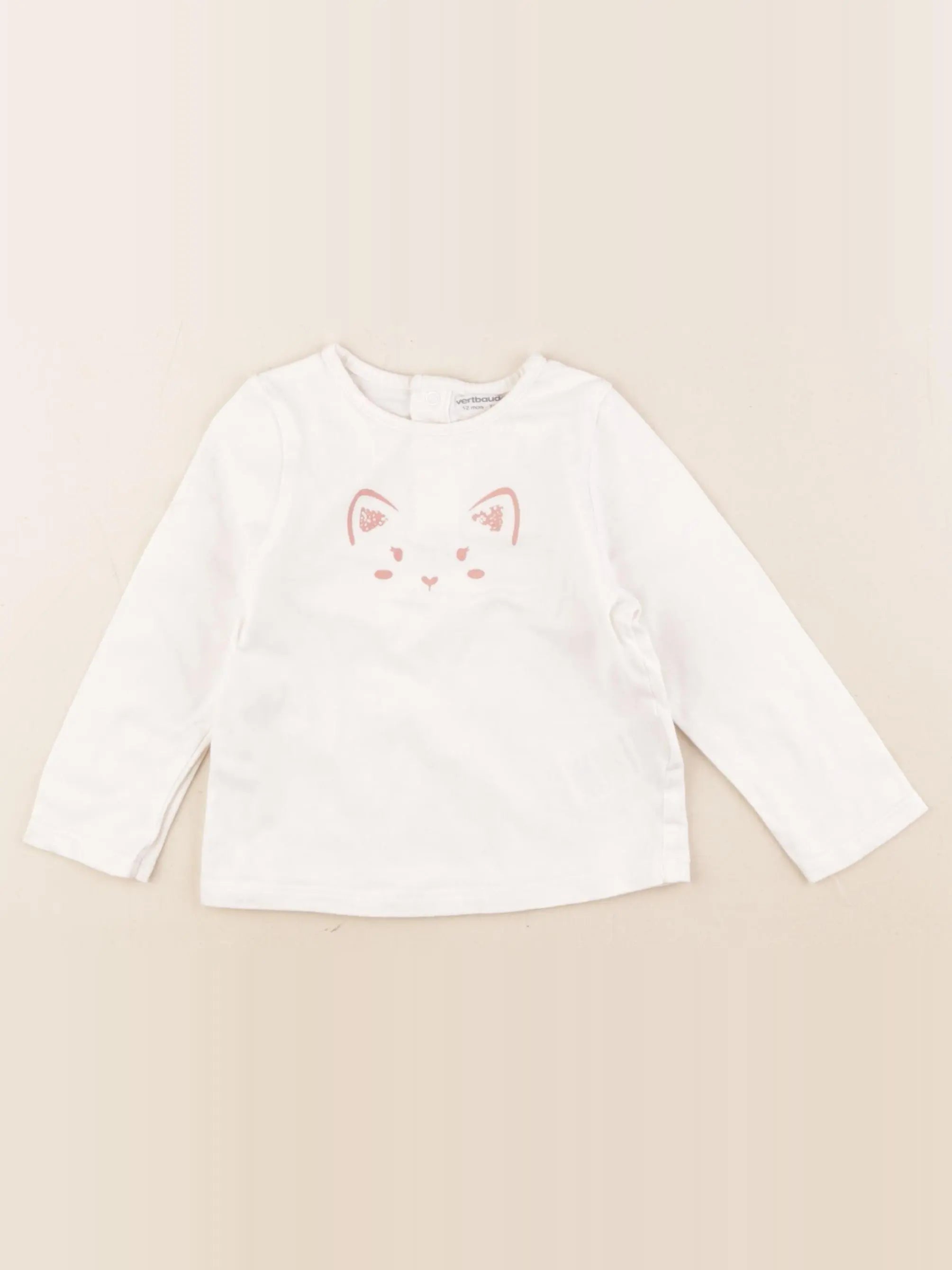 Vertbaudet - tee-shirt blanc - 12 mois