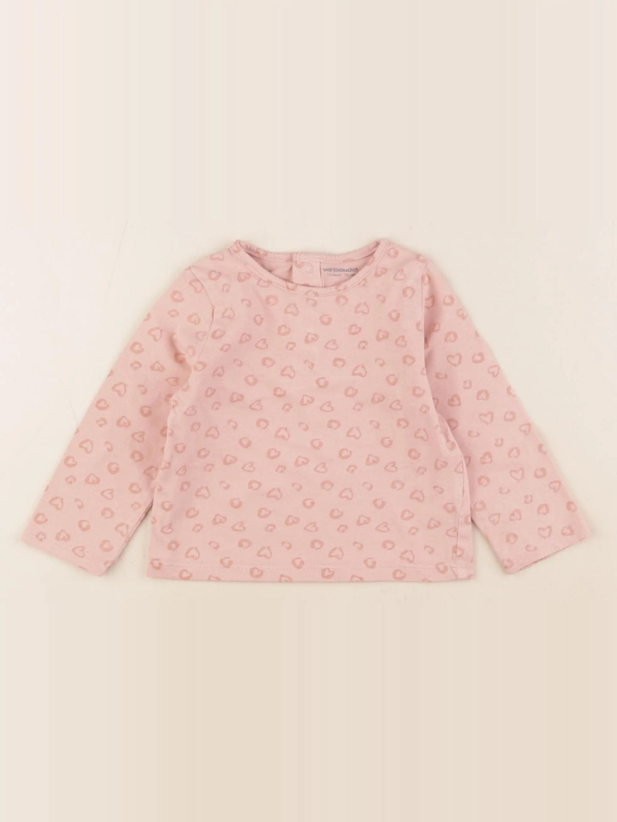 Vertbaudet - tee-shirt rose - 12 mois