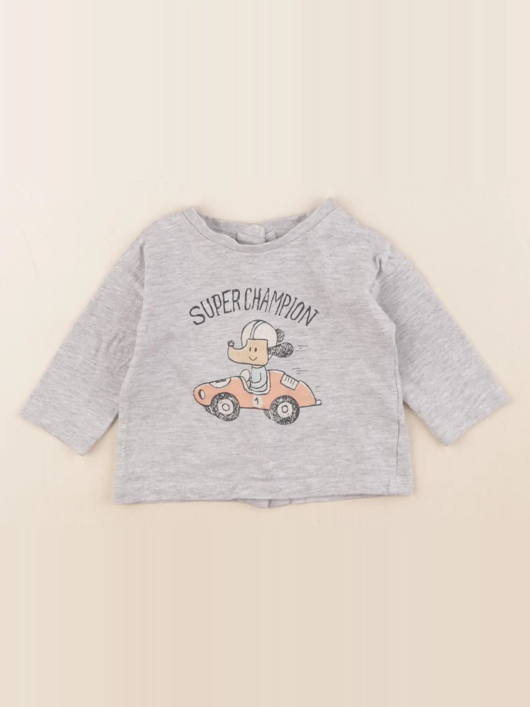 Vertbaudet - tee-shirt gris - 3 mois