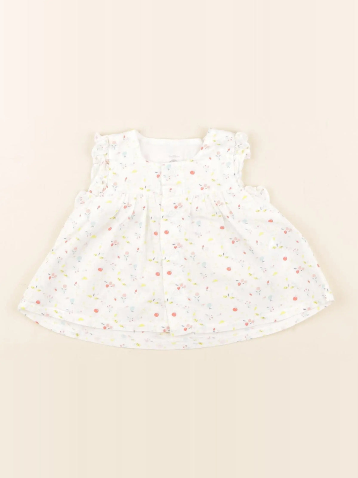 Petit Bateau - blouse multicolore, blanc - 3 mois