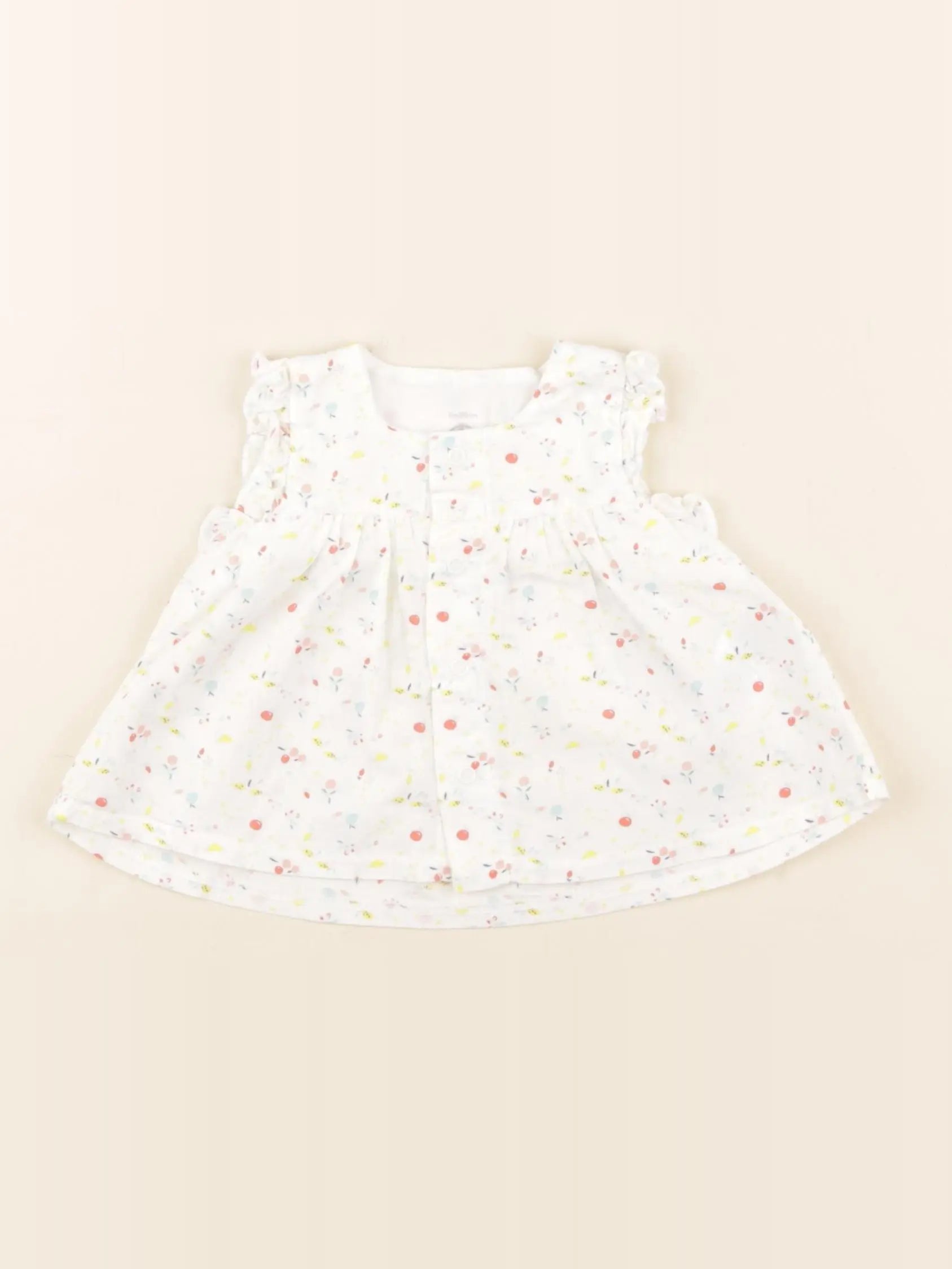 Petit Bateau - blouse multicolore, blanc - 3 mois