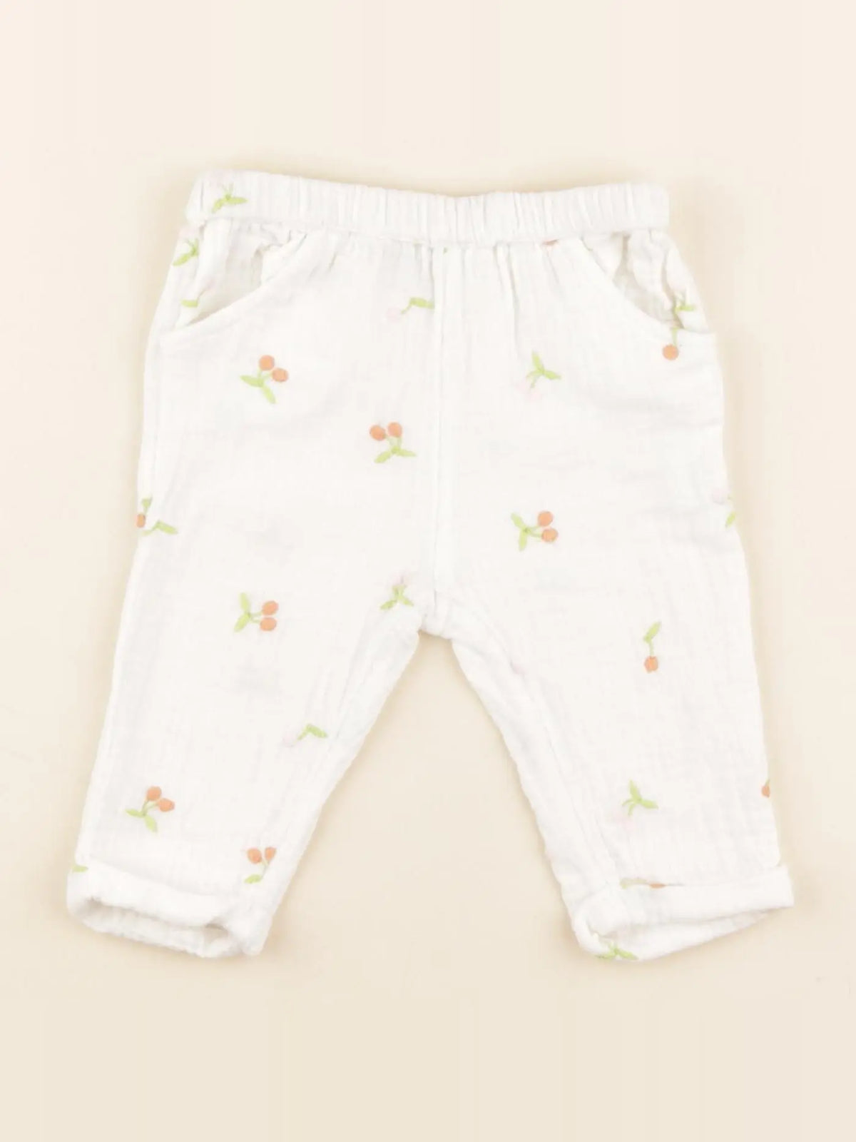 Boutchou - pantalon doublé blanc - 3 mois