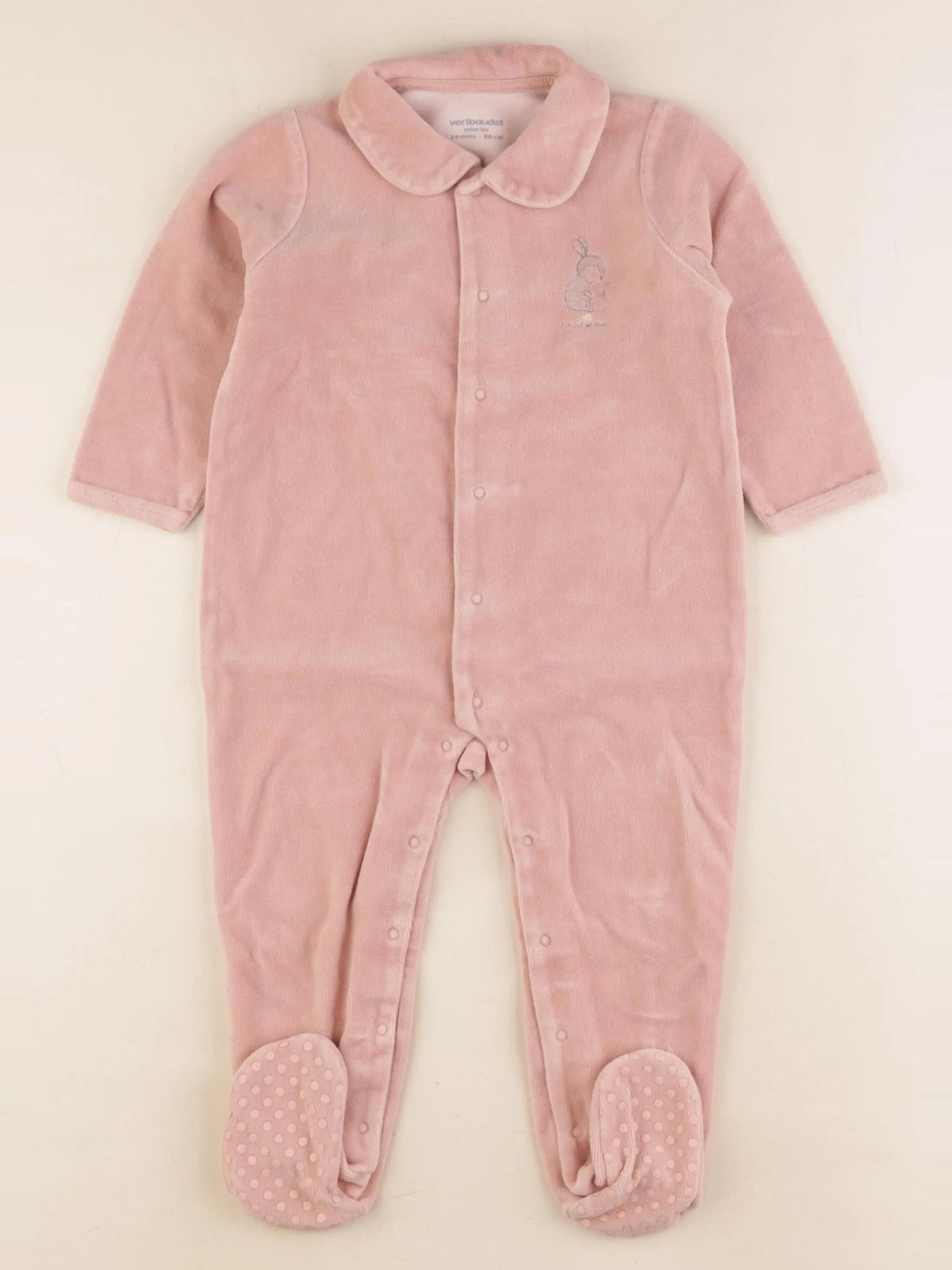 Vertbaudet - pyjama velours marron - 24 mois