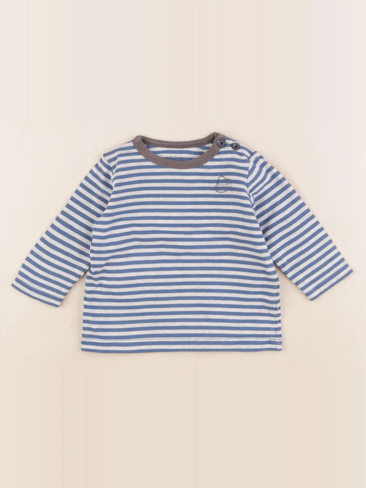 Natalys - tee-shirt bleu, gris - 9 mois