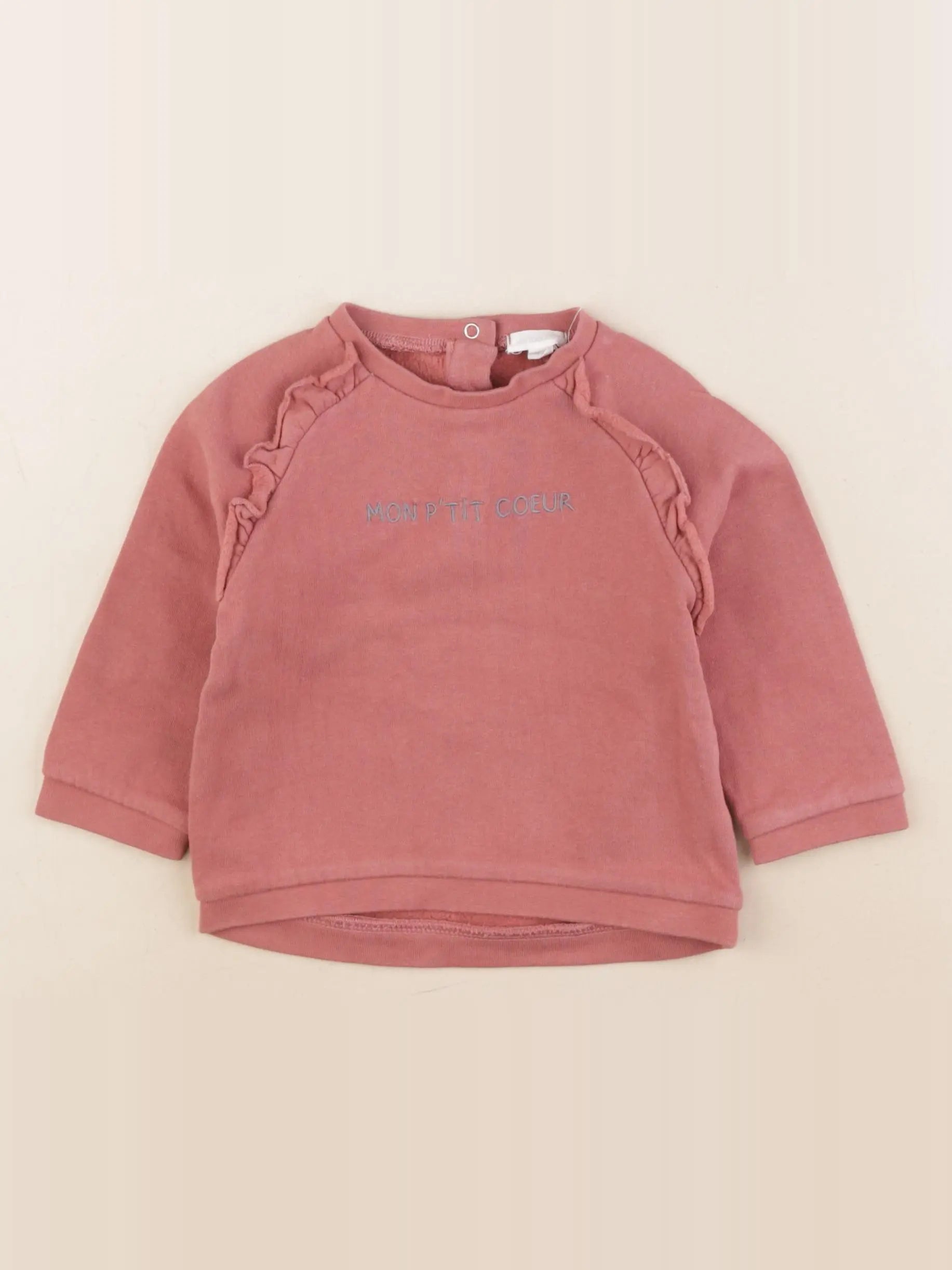 Vertbaudet - sweat rouge - 12 mois