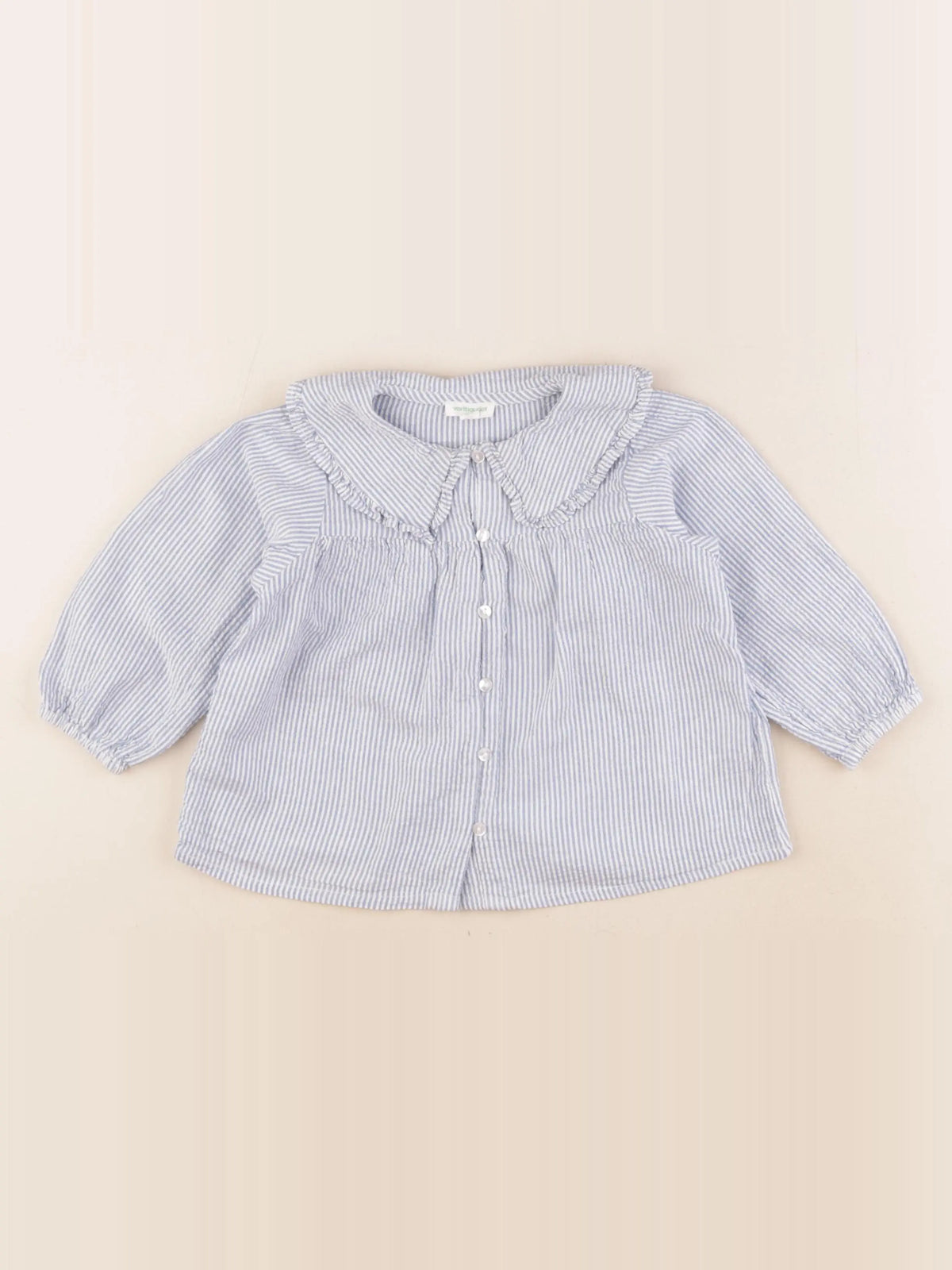 Vertbaudet - blouse blanc, bleu - 18 mois