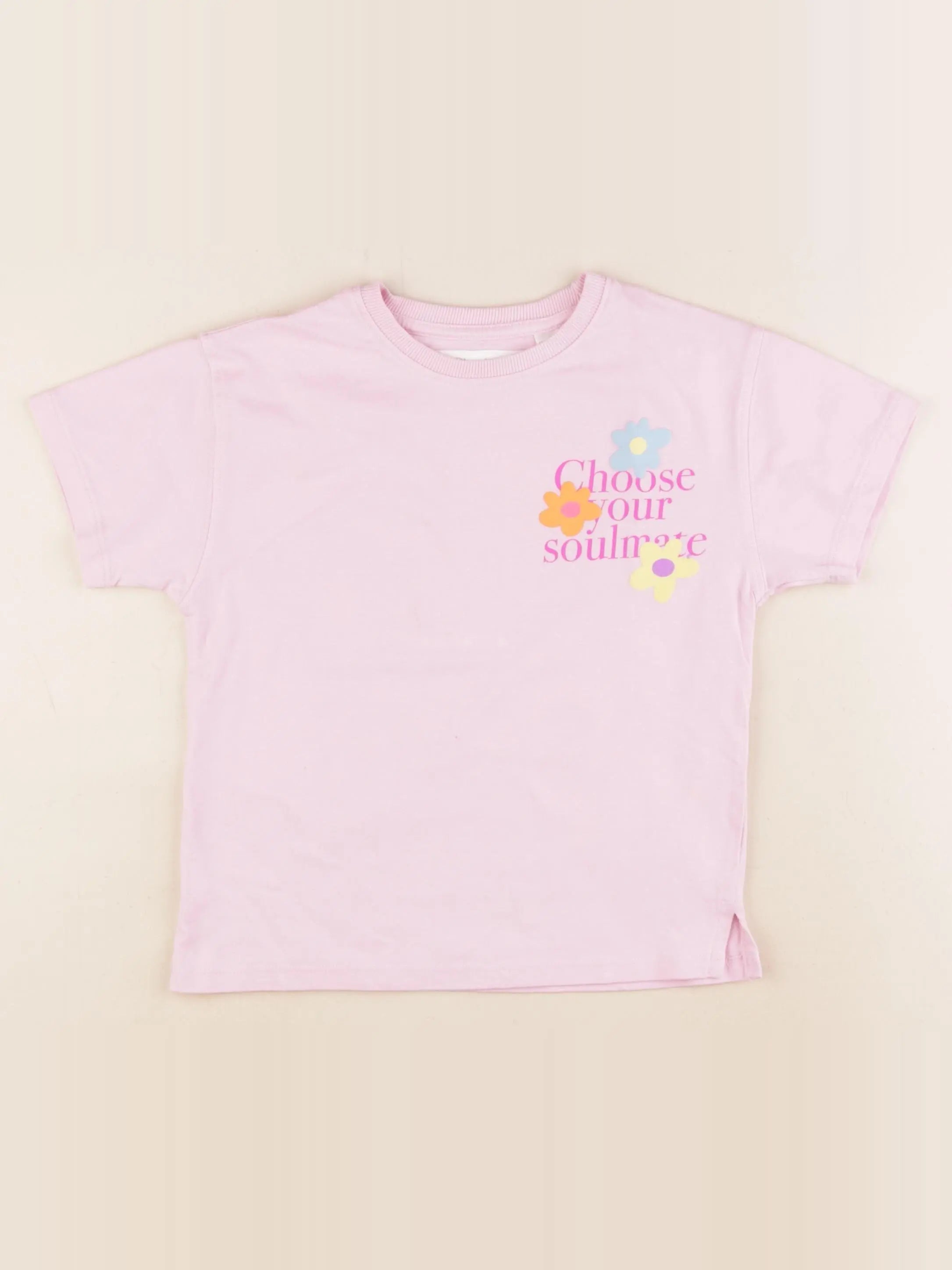 Zara - tee-shirt imprimé au dos rose - 5 ans