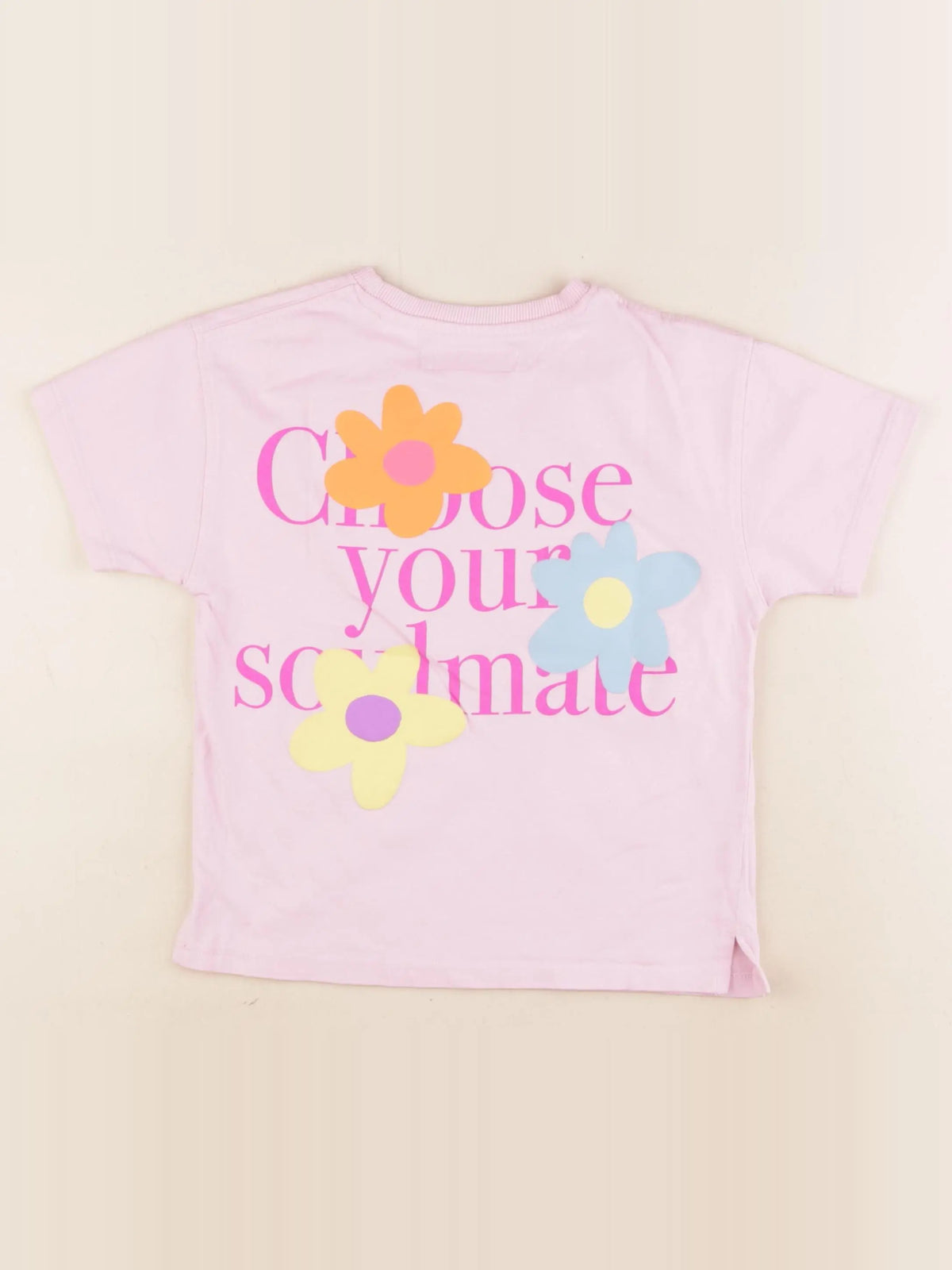 Zara - tee-shirt imprimé au dos rose - 5 ans