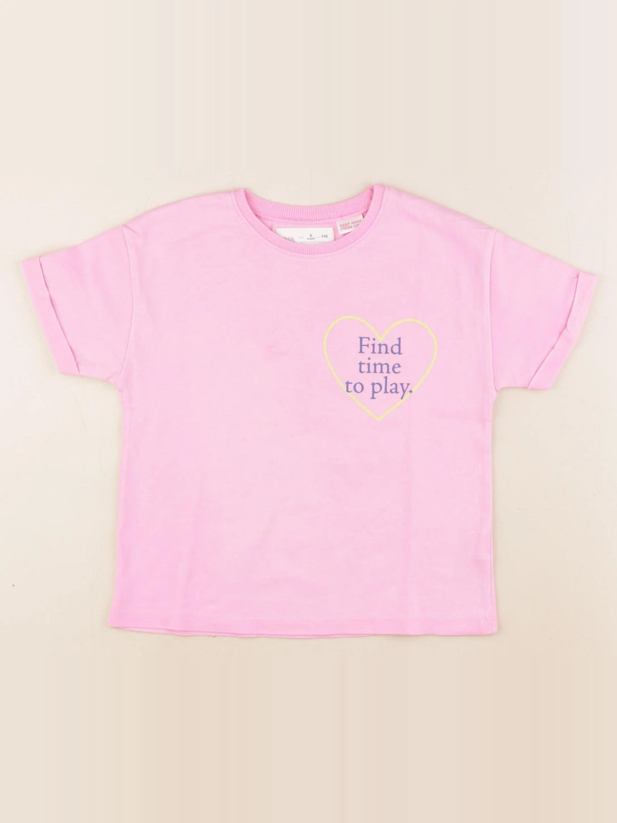 Zara - tee-shirt imprimé au dos rose - 5 ans