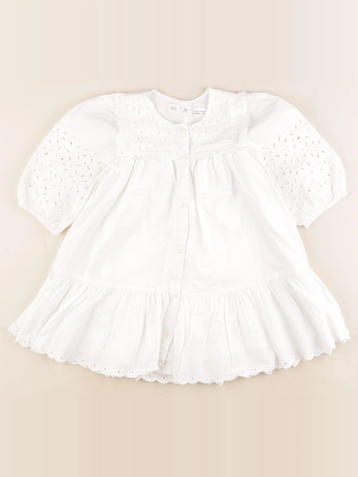 Zara - robe blanc - 2/3 ans