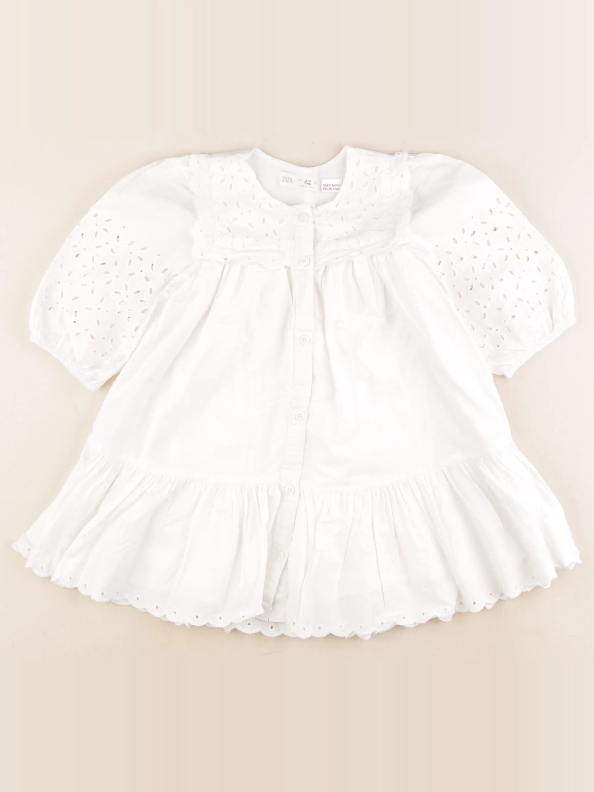 Zara - robe blanc - 2/3 ans