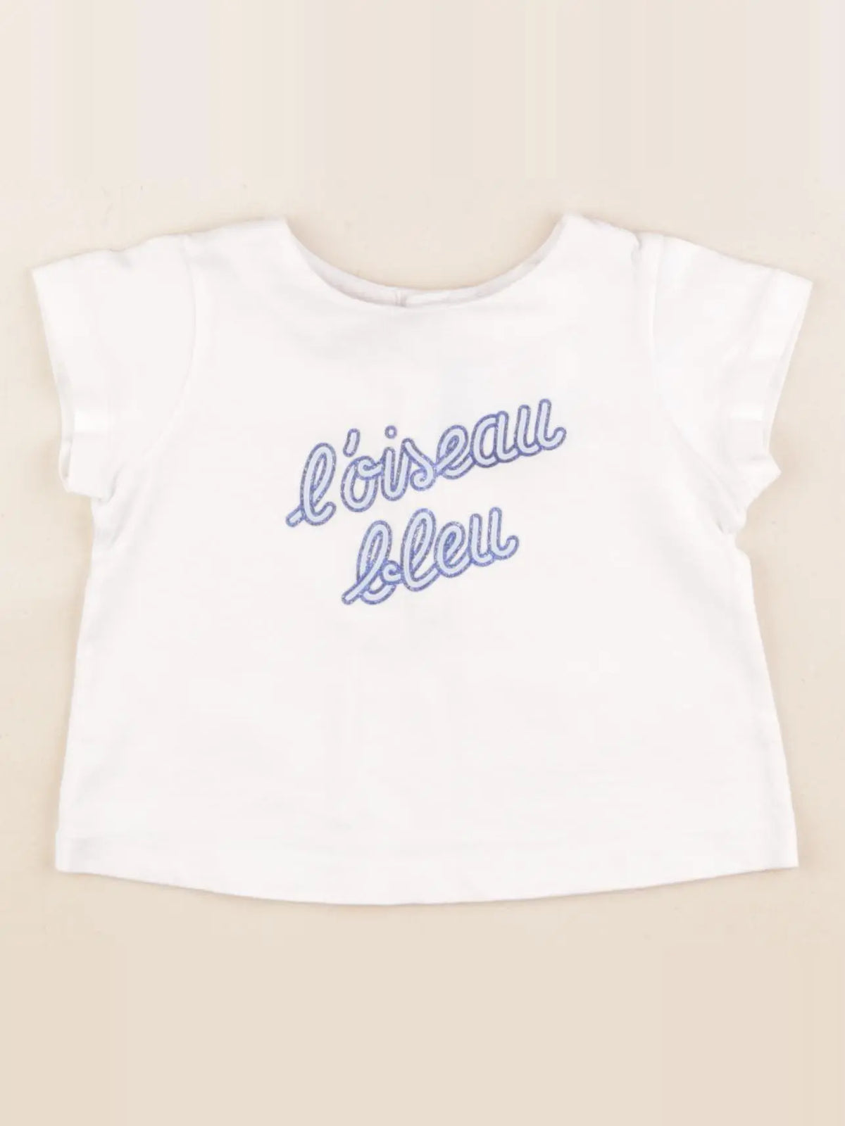 Jacadi - tee-shirt blanc, bleu - 12 mois