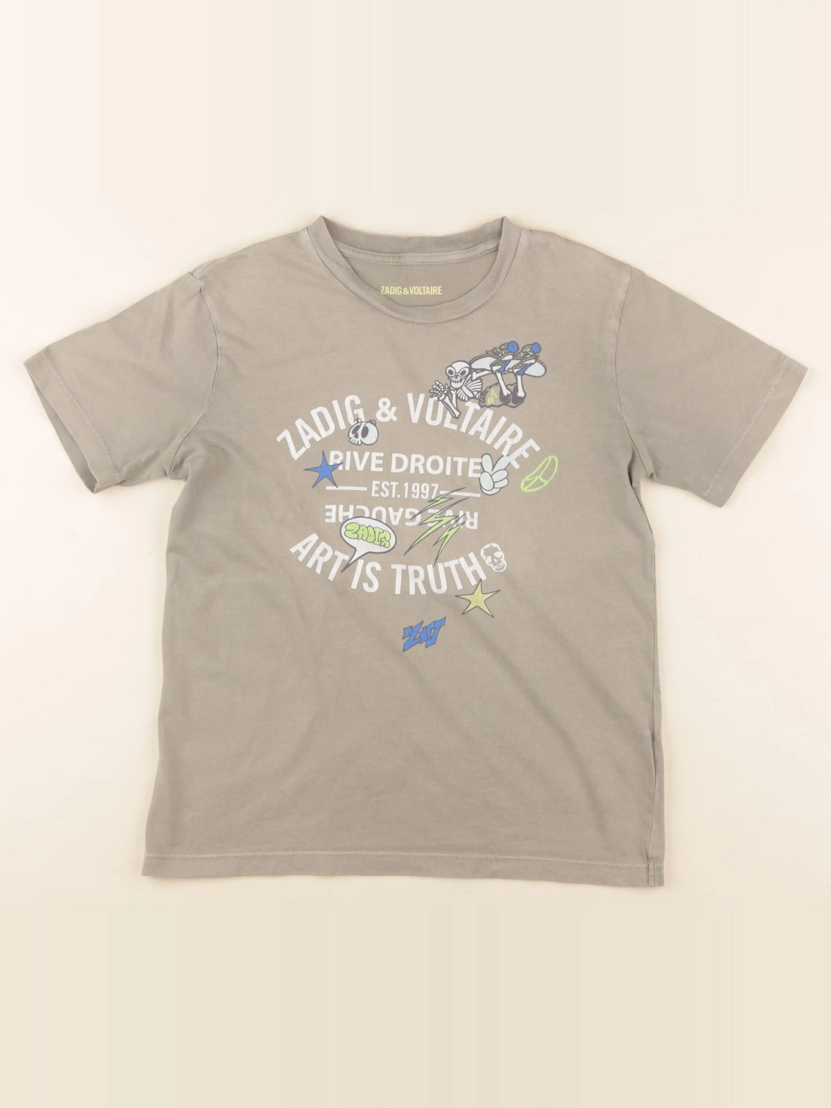 Zadig & Voltaire - tee-shirt vert - 12 ans